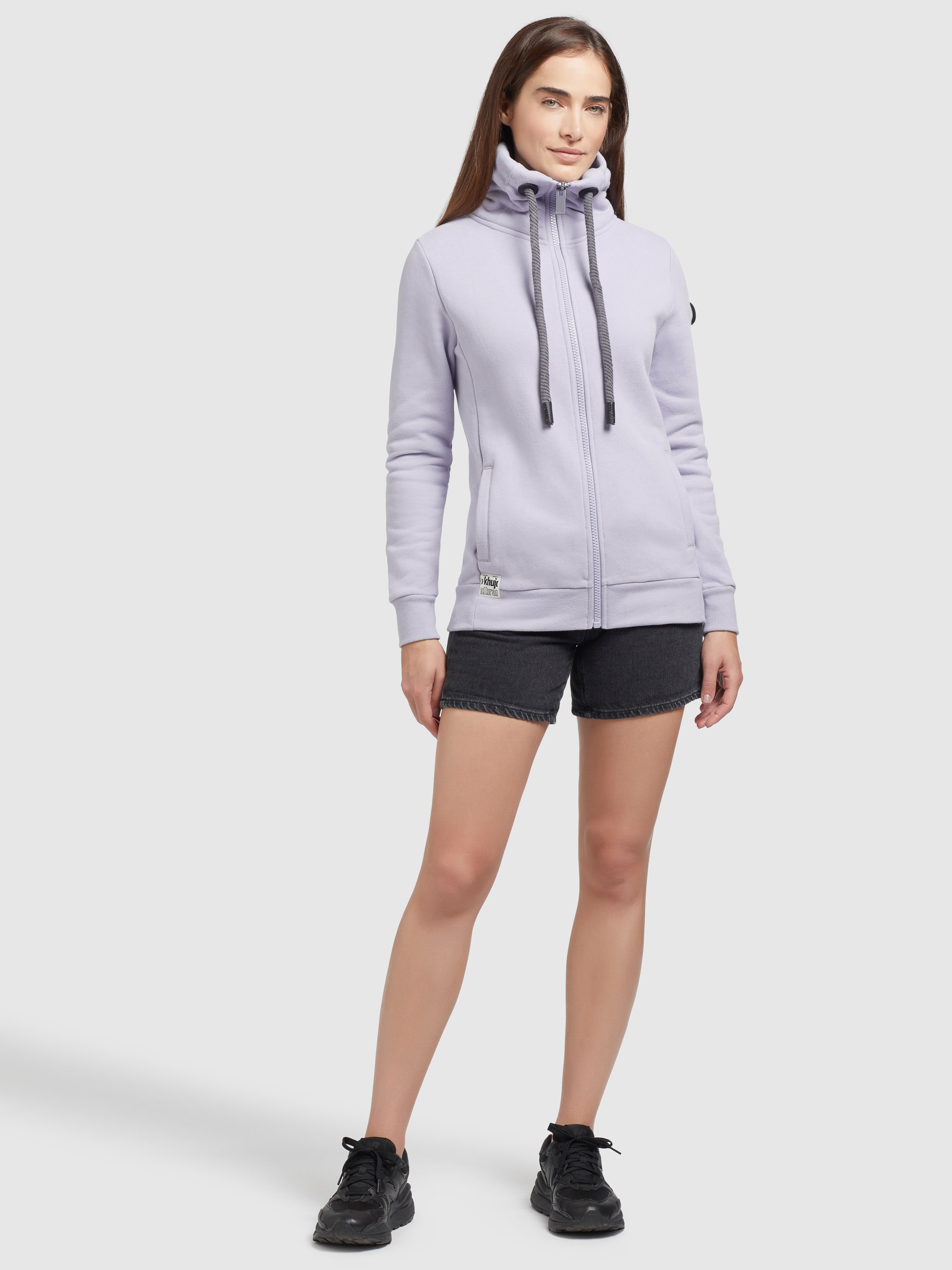 khujo Sweatjacke »TOSTA«, mit hoch schließendem Kragen und Kordelzug