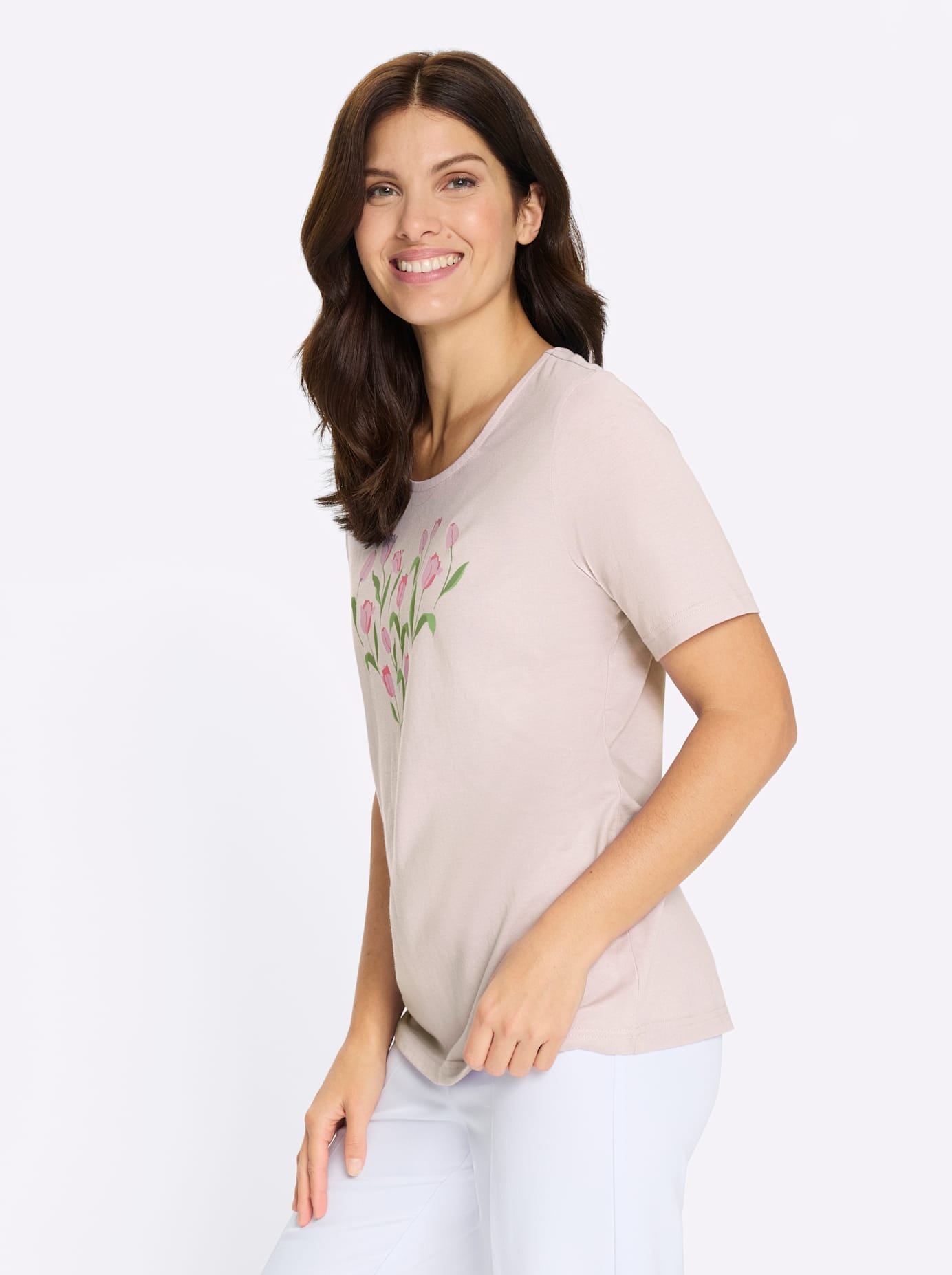 Classic Basics Women's Short Sleeve T-Shirt Light Pink/Fuchsia Size 46 5