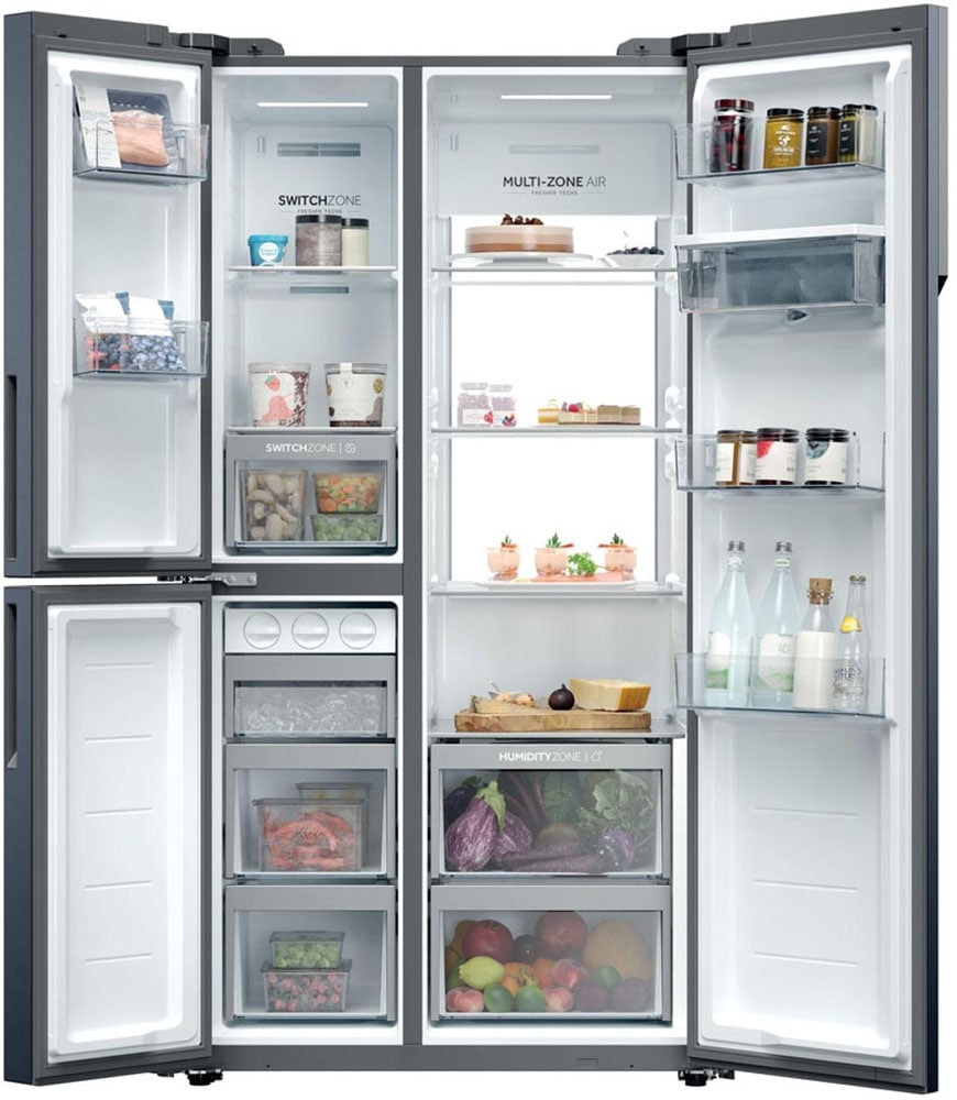 Haier Multi Door SBS 3D »HSPR79F18DWMB« 177,5 cm hoch 90,5 cm breit Humidity Zone: Obst, Gemüse und Salat 2x länger frisch halten