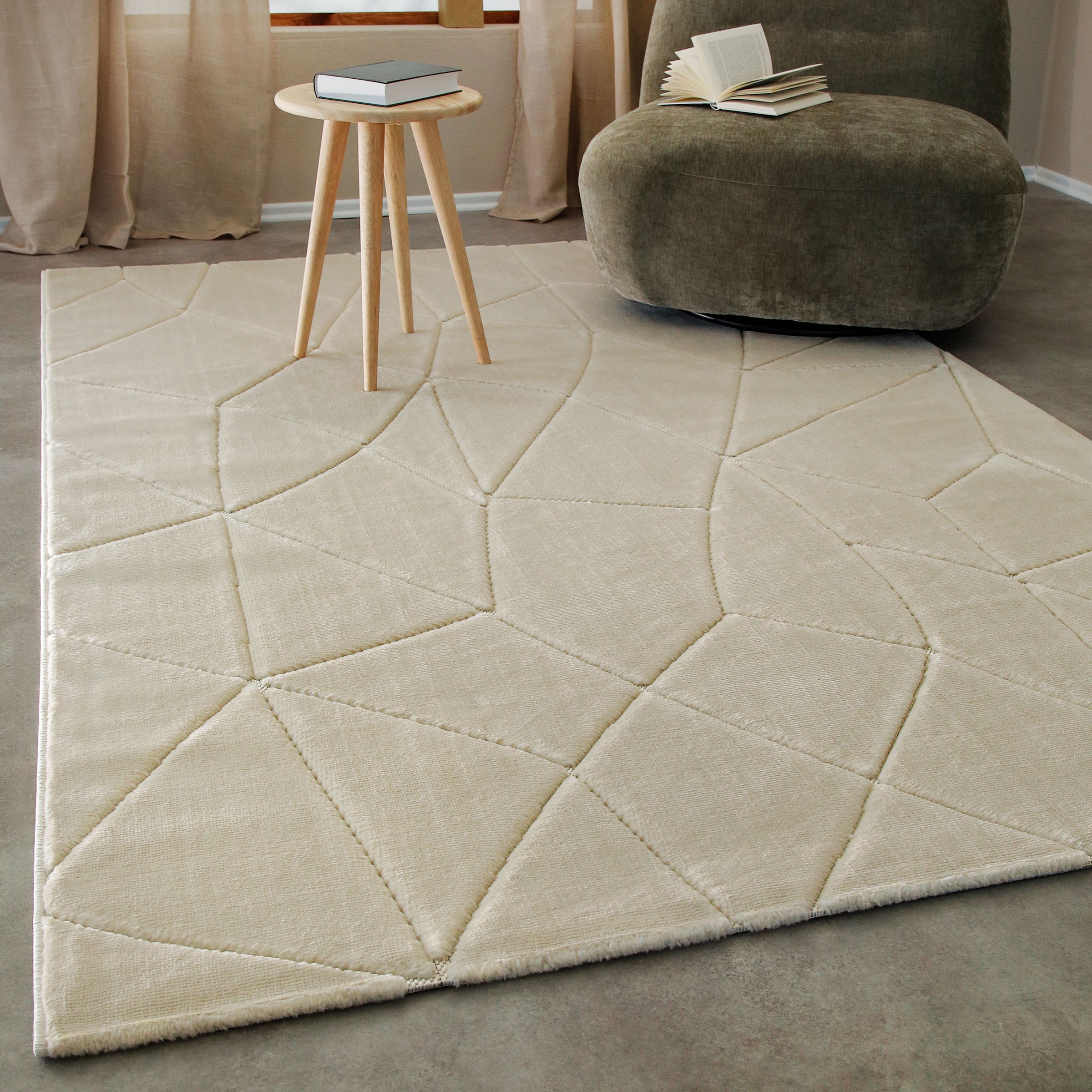 Wecon home Teppich »Unplugged, auch in quadratischer Form«, rechteckig, 10 mm Höhe, Kurzflor, Hoch Tief Struktur, gewebt, Wohnzimmer, Schlafzimmer, modern