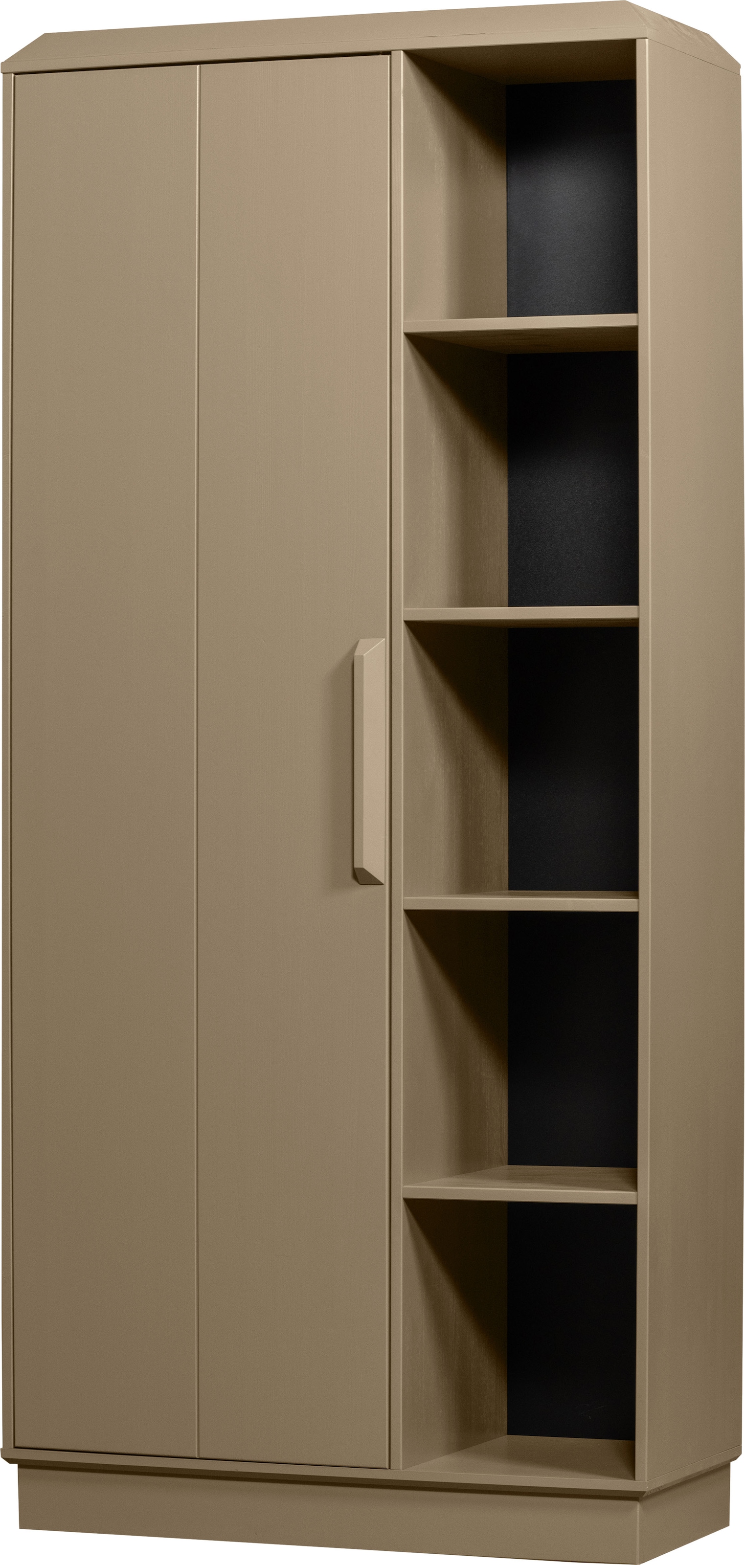 WOOOD Stauraumschrank "Lowen mit FSC Massivkiefer lackiert, B 100 x T 44 x H 221 cm" Tragkraft 15 kg pro Einlegeboden, einfach zu montierbar, Pfleigleicht