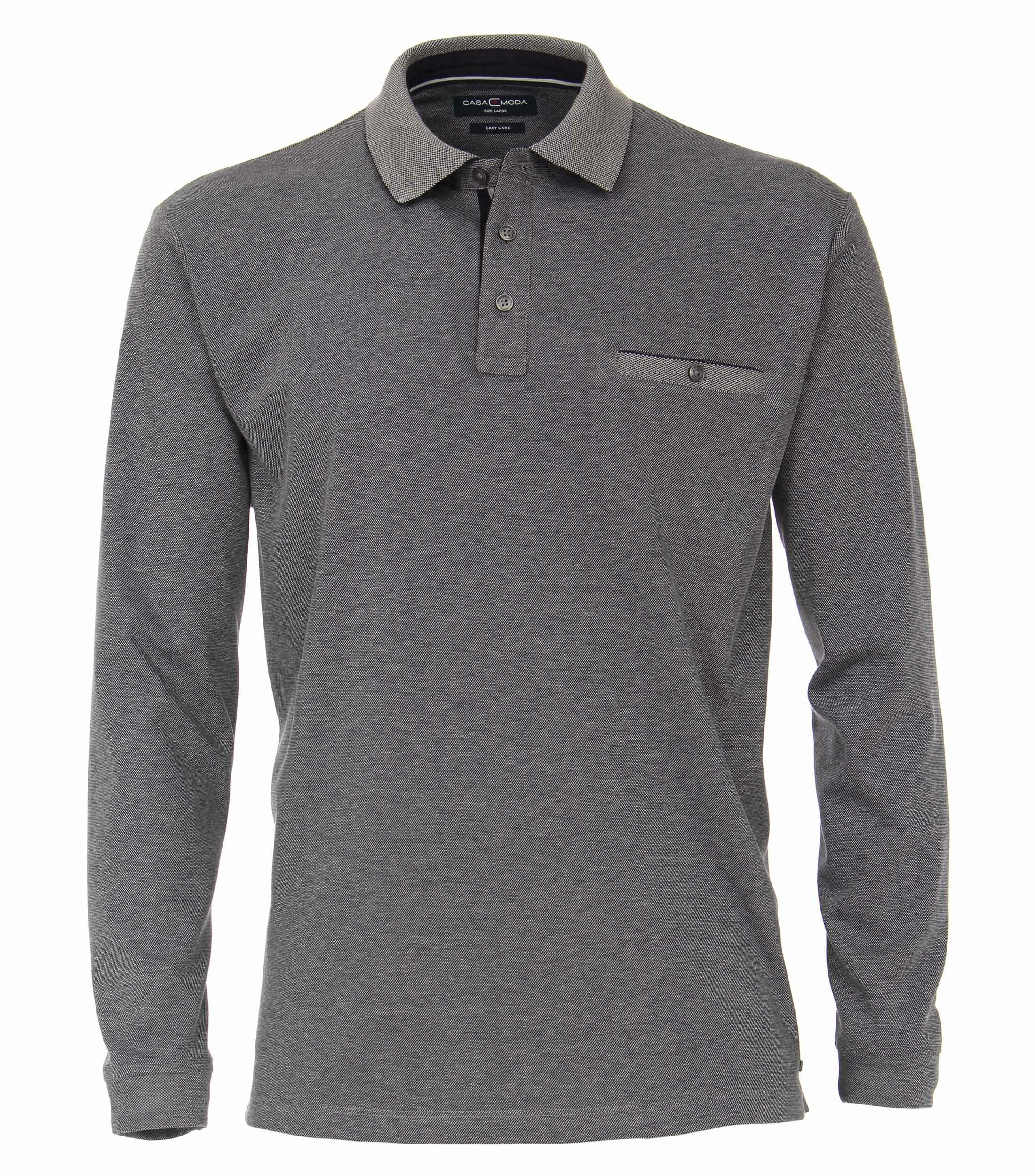 CASAMODA Langarm-Poloshirt "CASAMODA Polo-Shirt Langarm gestreift"