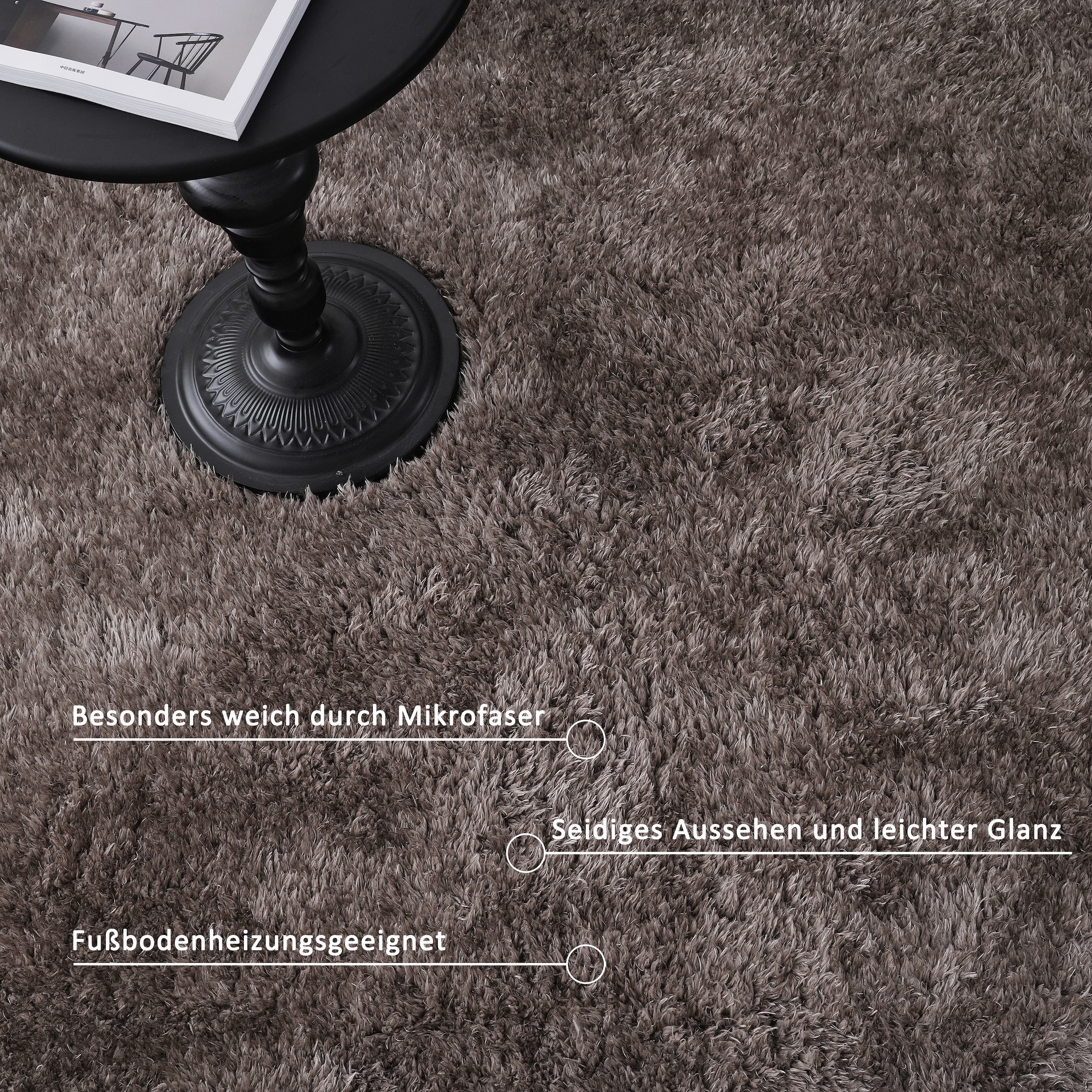my home Hochflor-Teppich »Micro Shaggy«, rechteckig, 53 mm Höhe, weich, flauschig, Uni-Farben, Wohnzimmer, Schlafzimmer, Kinderzimmer