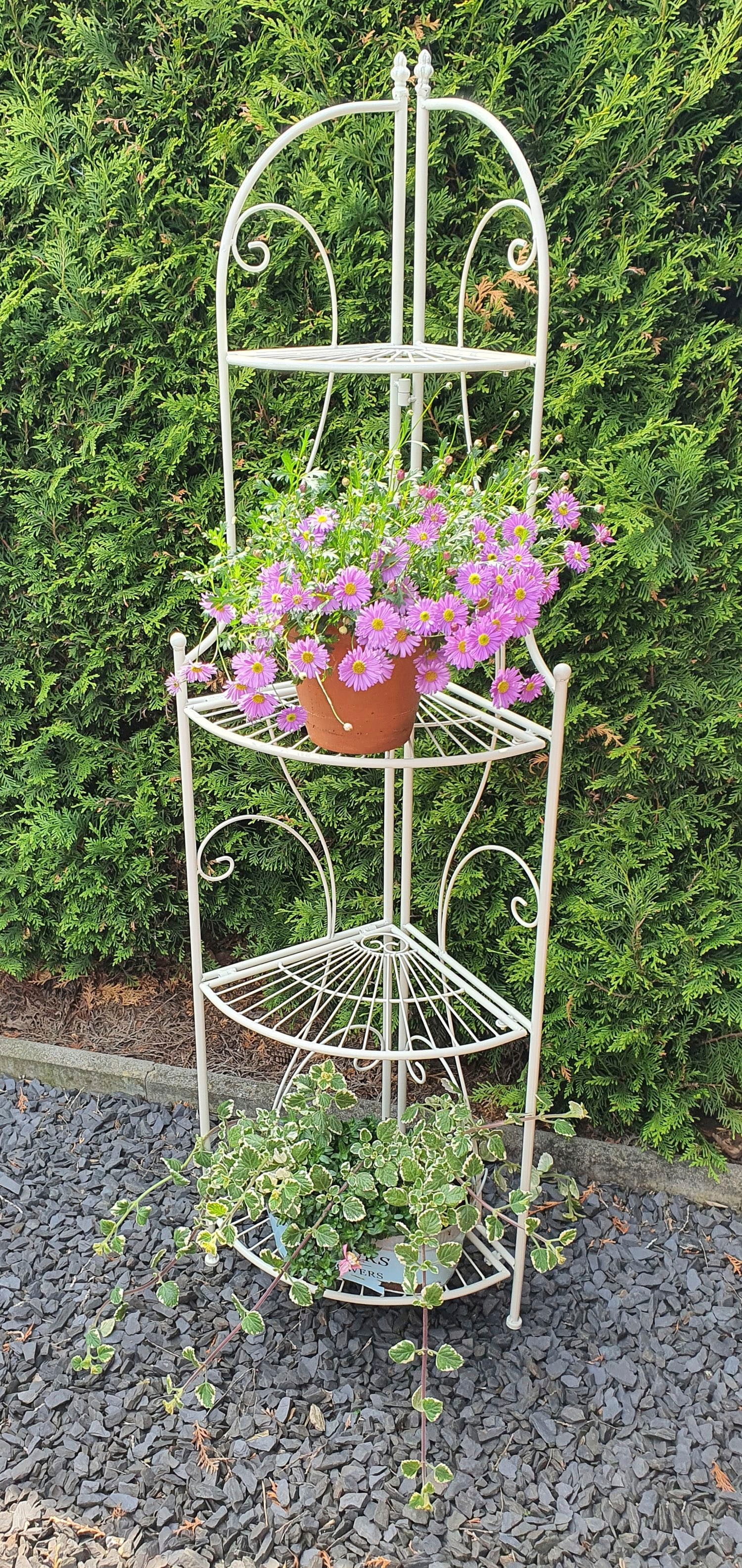 Ambiente Haus Standregal "Eckregal mit 4 Böden in Antikweiß" 1 Stk. tlg. günstig online kaufen