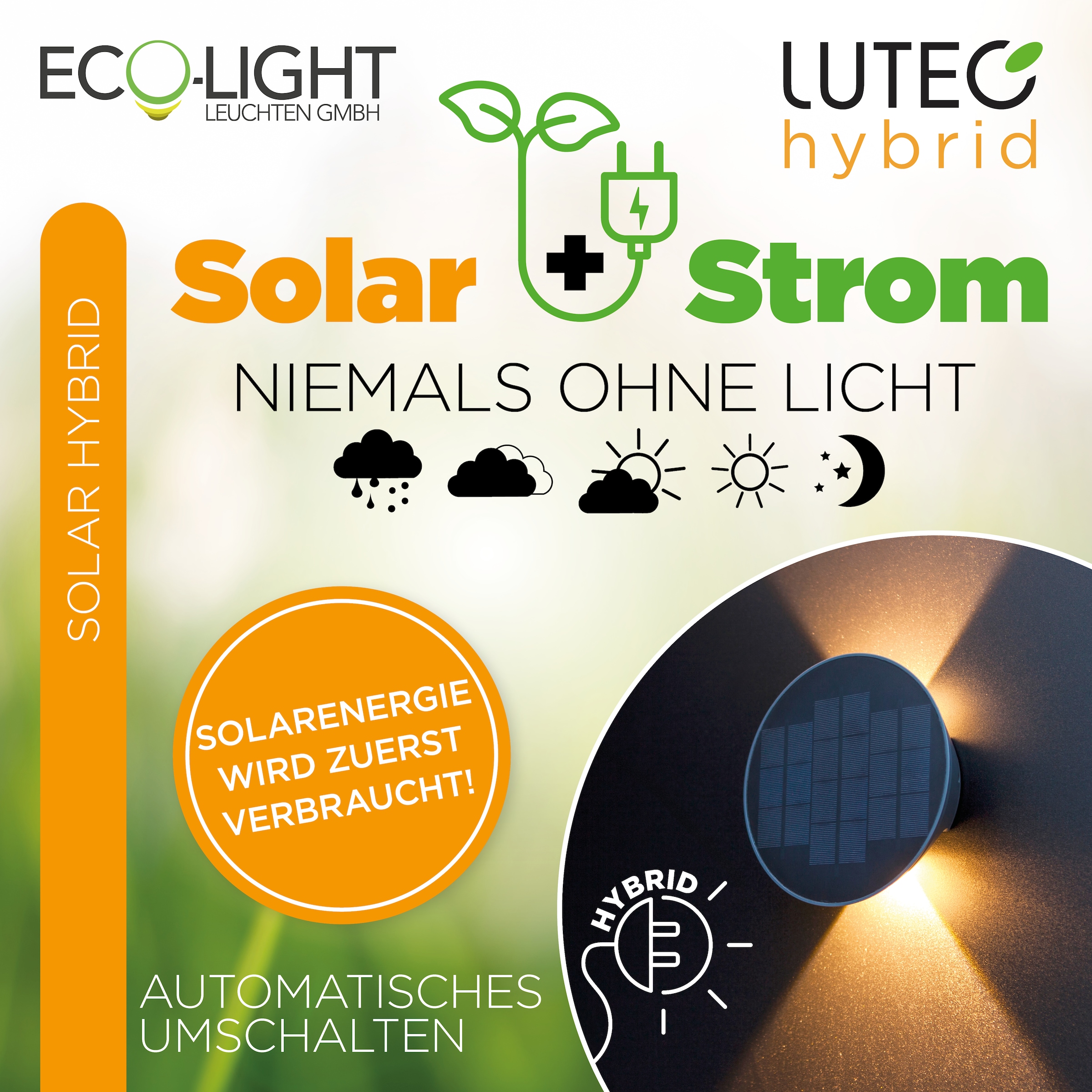 LUTEC LED Solarleuchte »LED Solar-Außenwandleuchte BELKA«, 2 flammig, Leuchtmittel LED-Board | LED fest integriert, Solar-Hybrid