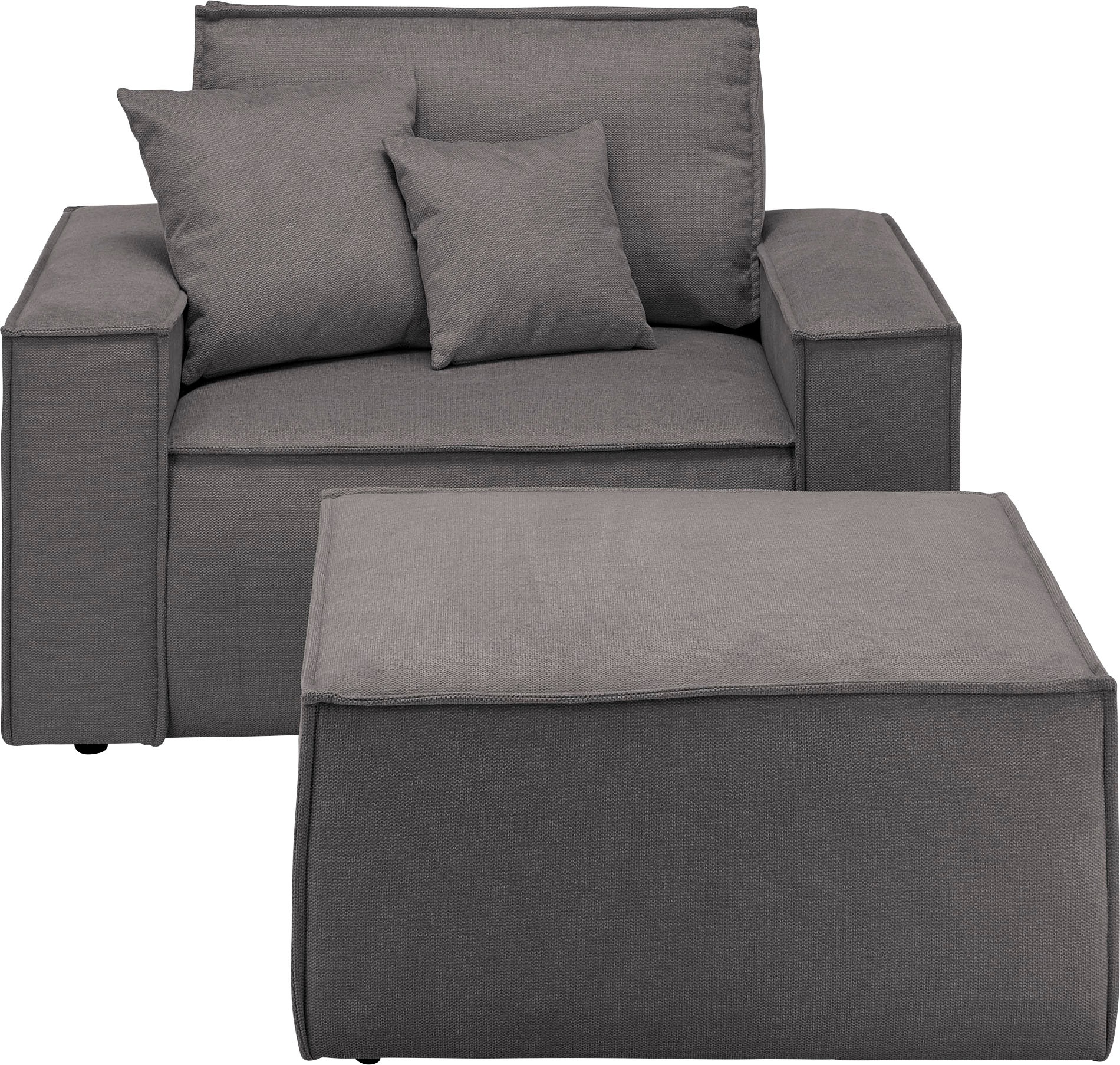 OTTO home Loveseat "FINNLEY, Loveseat & Hocker im Set, trendige Stoffe, ink günstig online kaufen