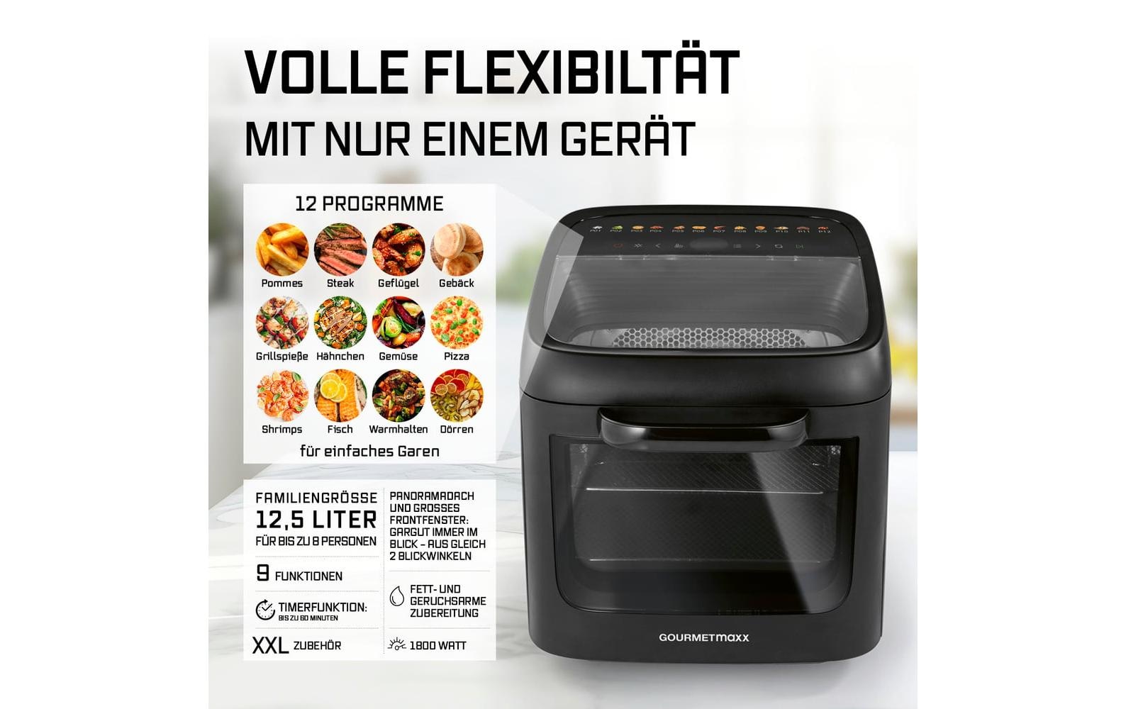 GOURMETmaxx Heißluftfritteuse »12,5 l« 1800 W