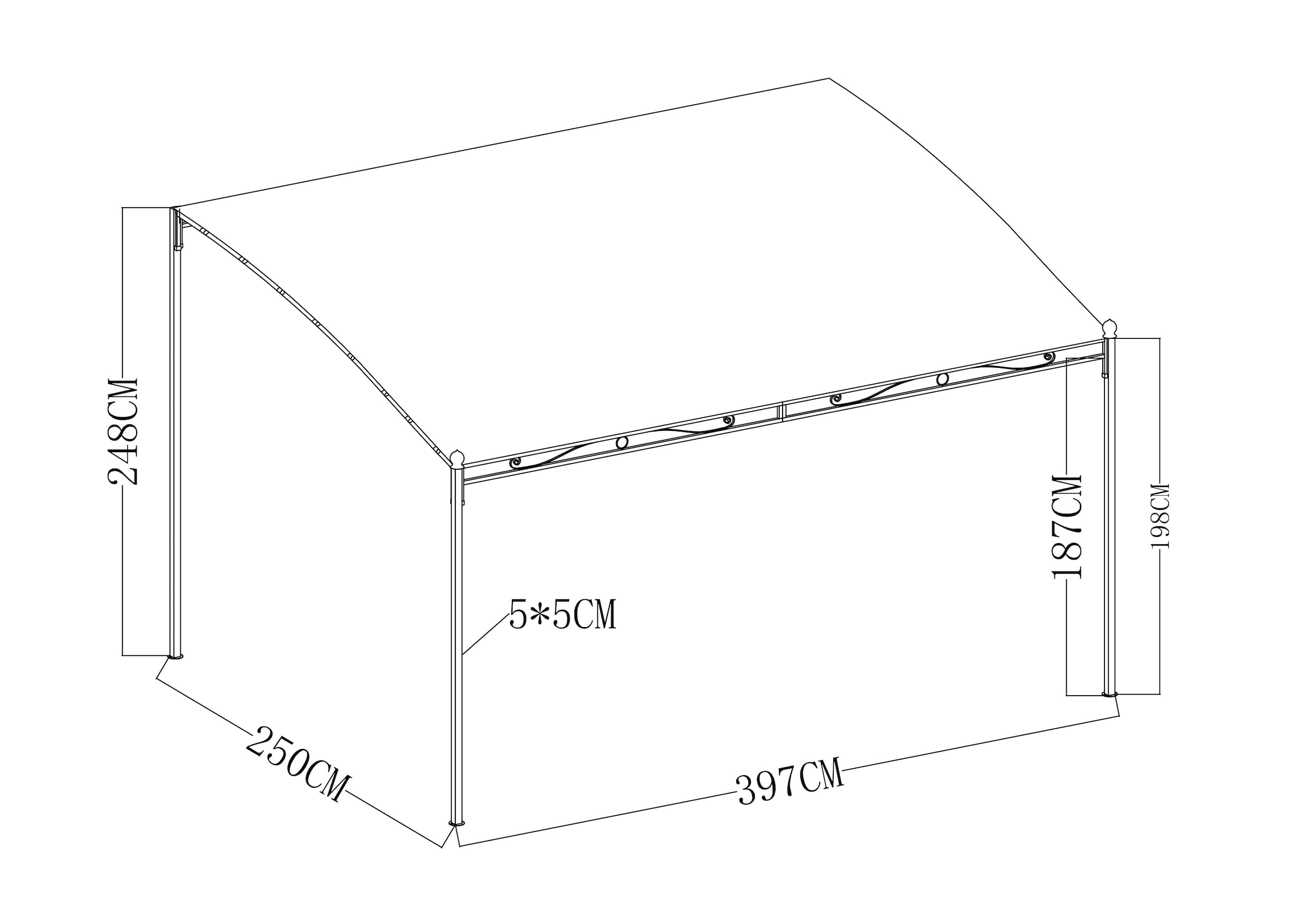 KONIFERA Anbaupavillon »Burano« BxT : 300x250 cm oder 400x250 cm