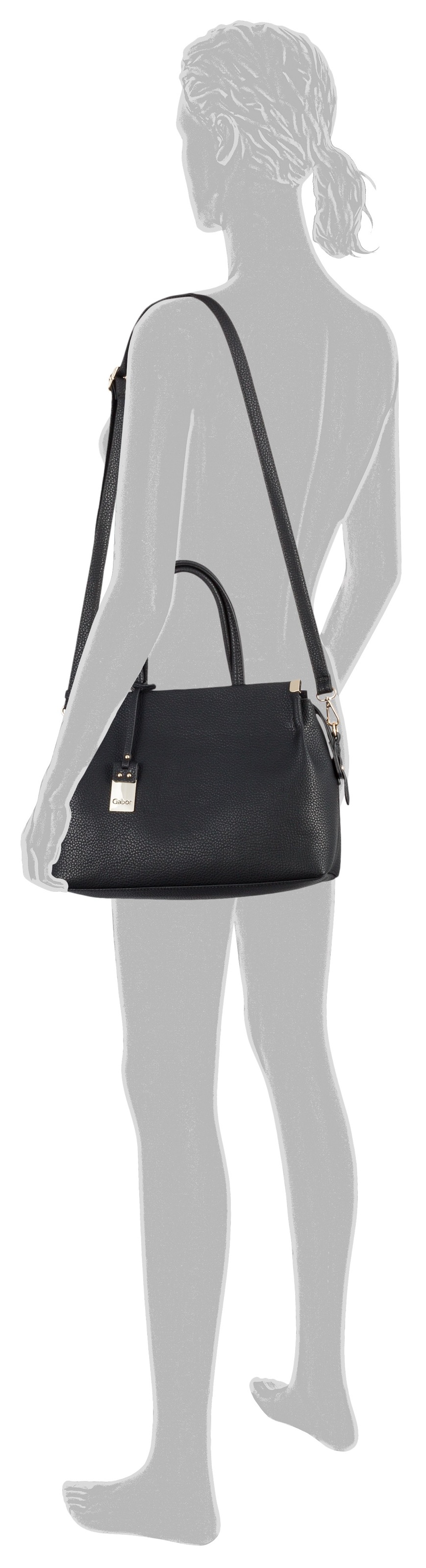 Gabor Shopper "Gela" genarbtes Lederimitat mit schmückenden Metallecken, ho günstig online kaufen