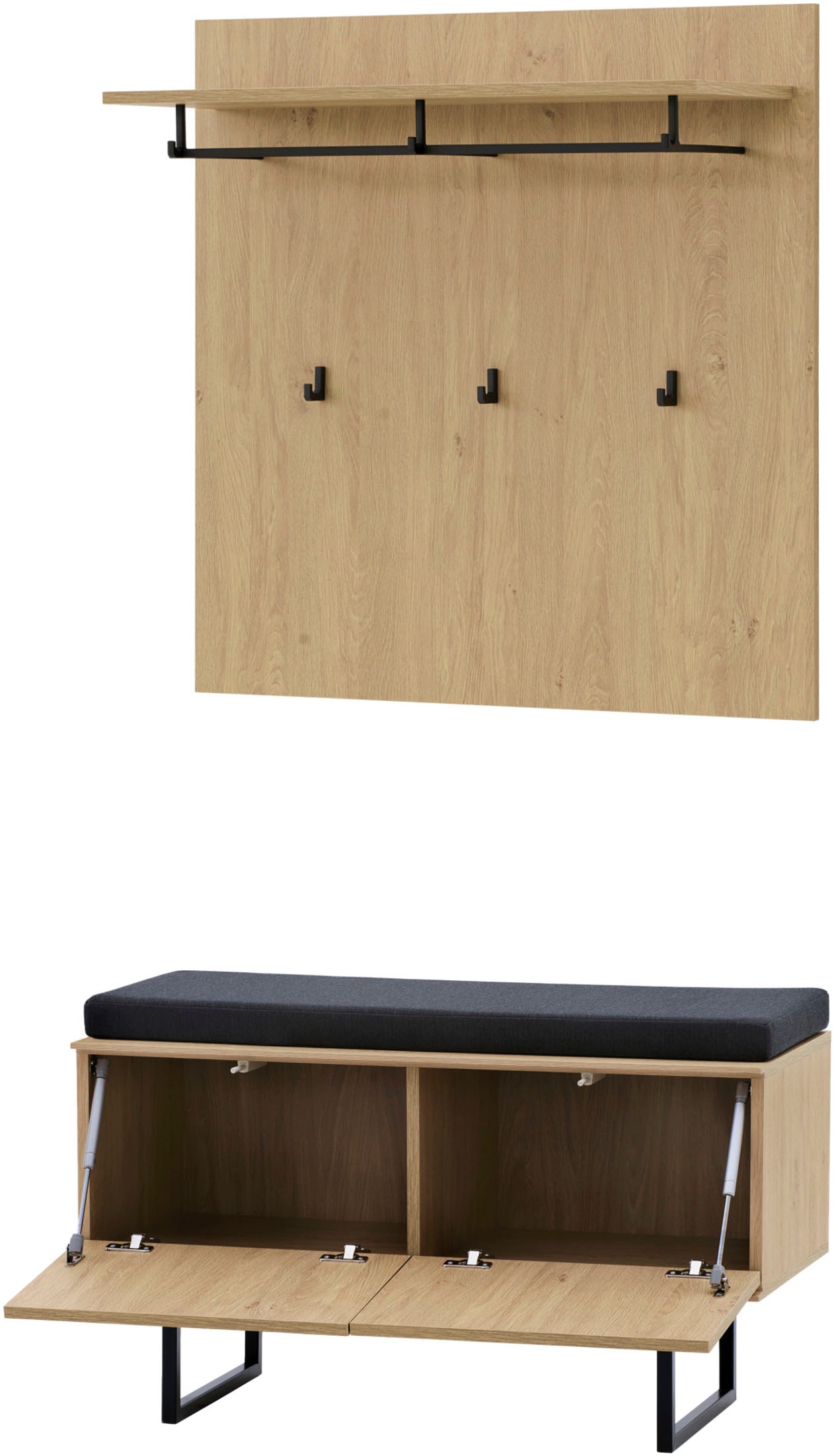 Home affaire Garderoben-Set "Lund, moderne Garderobe, Komplettset mit viel Stauraum" Set, 2 Stk. tlg.