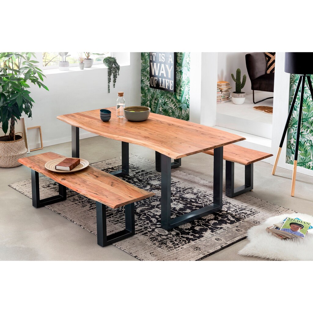 SIT Essgruppe, (Set, 3 tlg., 1 Tisch und 2 Bänke)