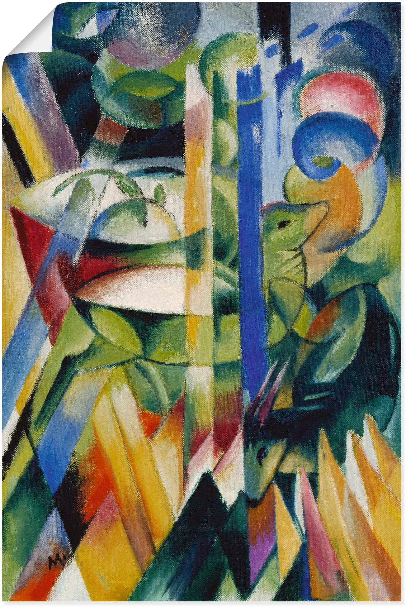 Artland Kunstdruck "Die kleinen Bergziegen. 1914.", Haustiere, (1 St.), als Alubild, Leinwandbild, Wandaufkleber oder Po