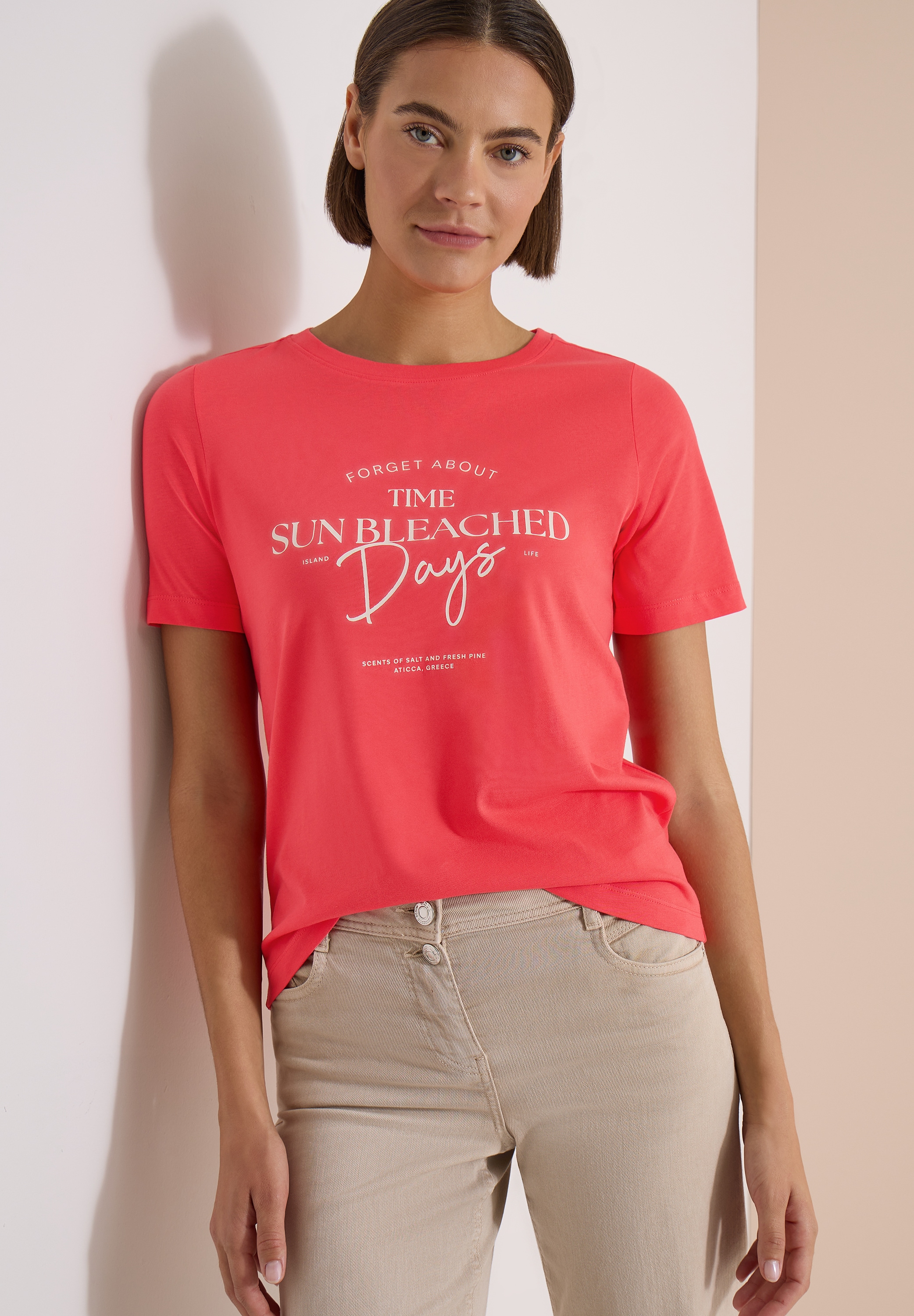 Cecil Print-Shirt "Style Lea" Sommershirt, Rundhals, Baumwolle, bedruckt