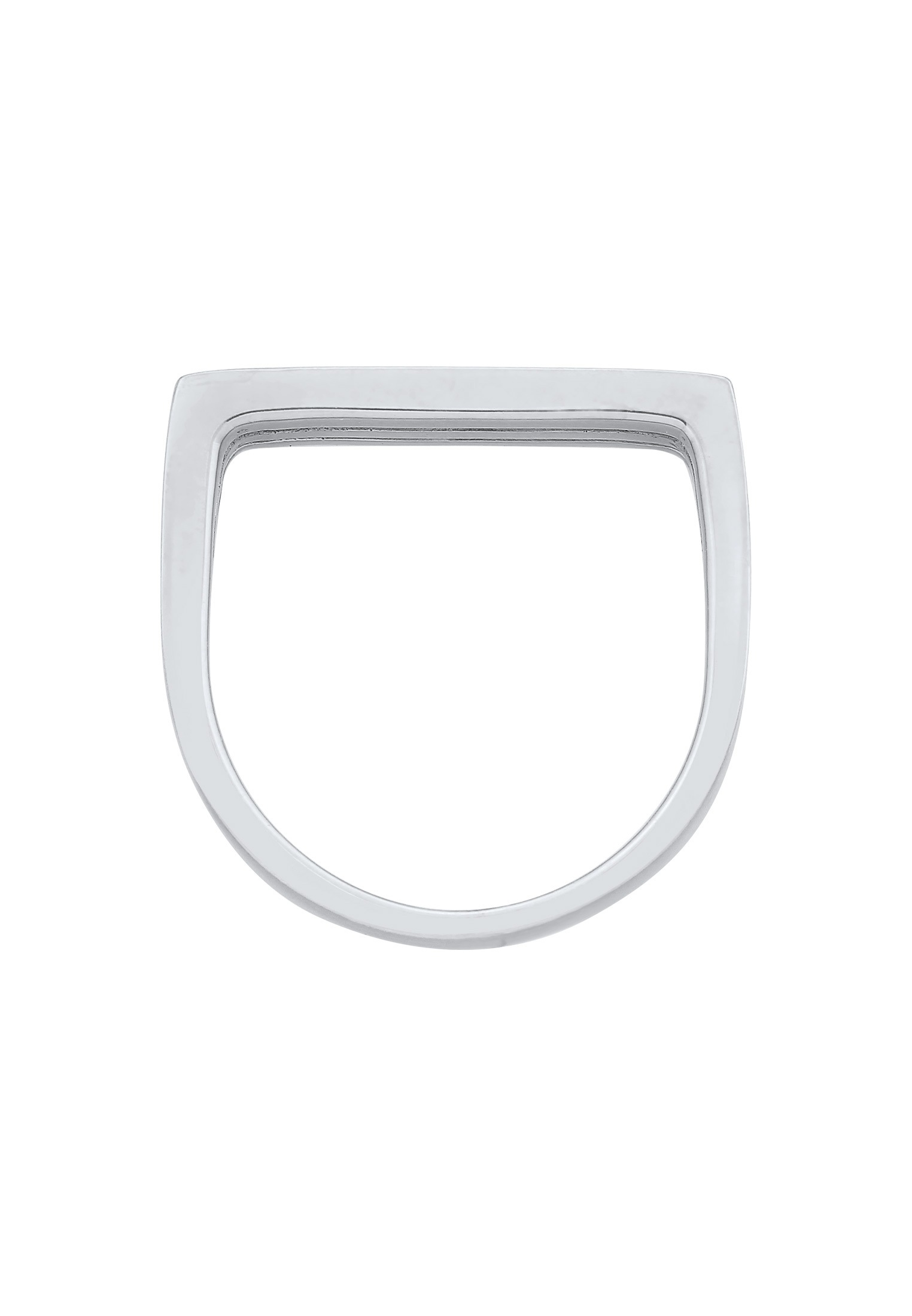 Elli Premium Partnerring »Ring Siegelring Rechteck Trend Form 925 Silber«