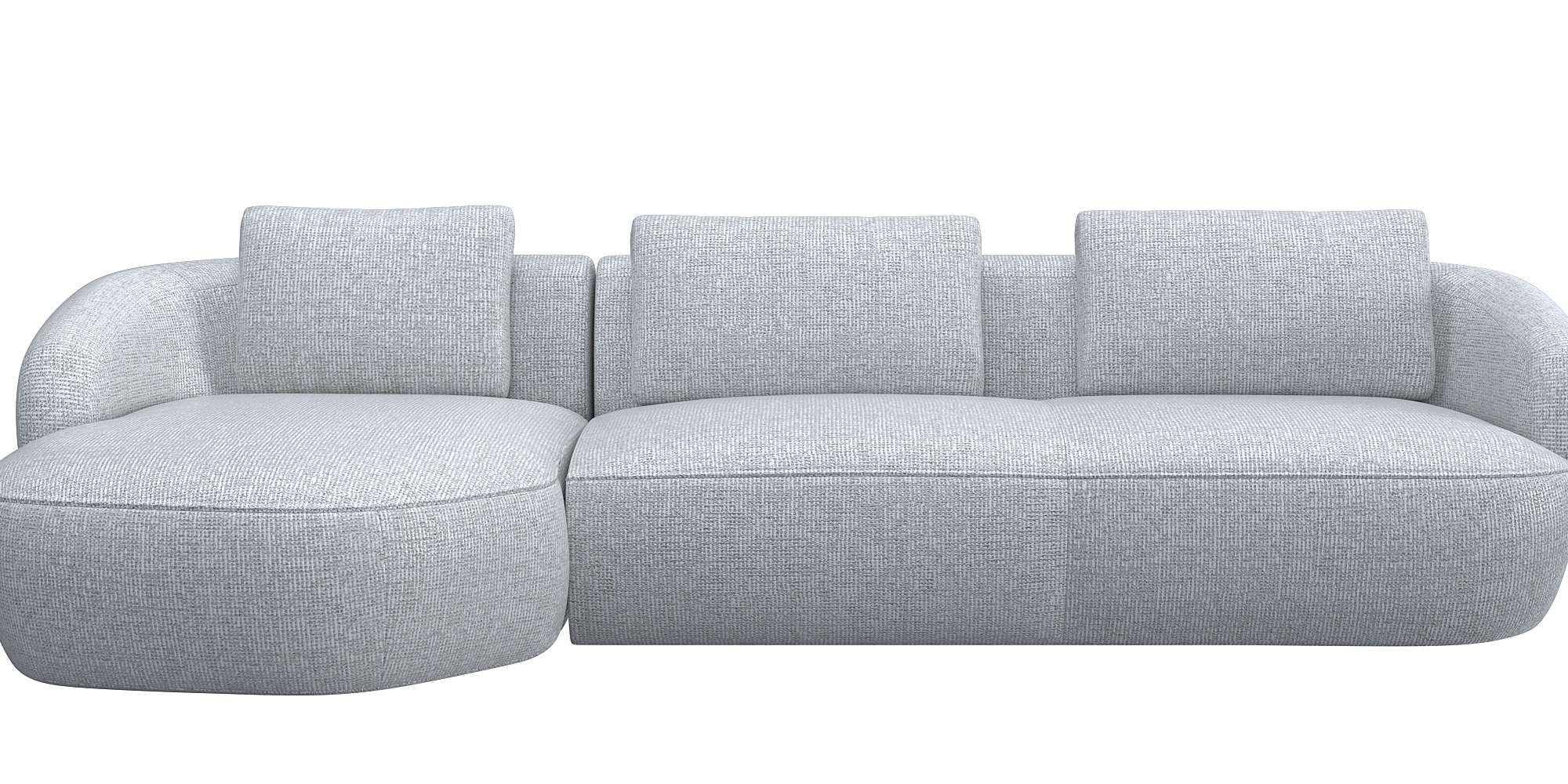 FLEXLUX Wohnlandschaft "Torino, rund, L-Form, Sofa-Ecke mit Recamiere, Long günstig online kaufen