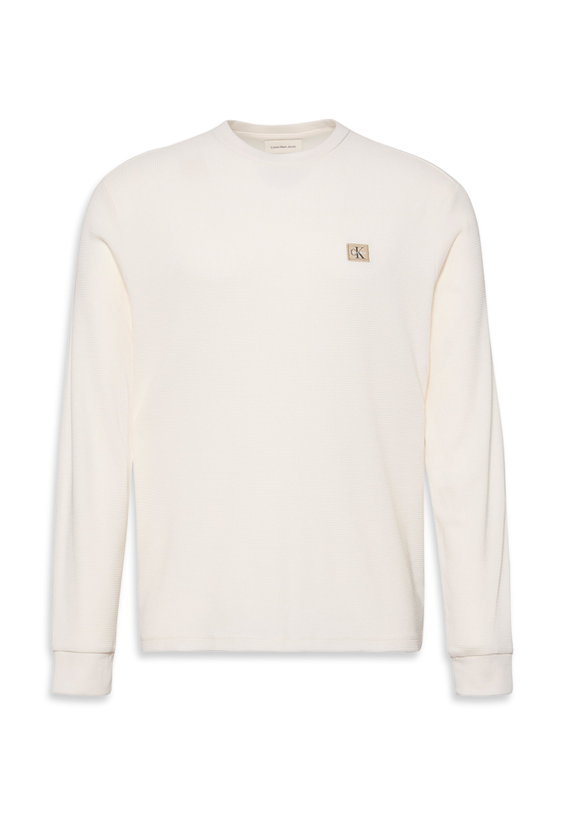 Calvin Klein Jeans Langarmshirt »LS WAFFLE BADGE CREWNK TEE«, Mit Rundhalsausschnitt