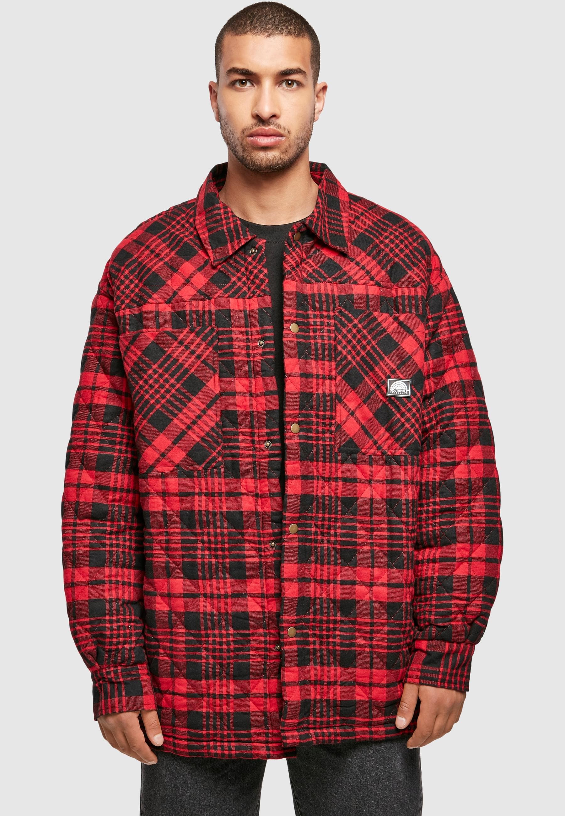 Southpole Langarmhemd »Southpole Herren Southpole Flannel Quitted Shirt Jacket«, (1 tlg.)