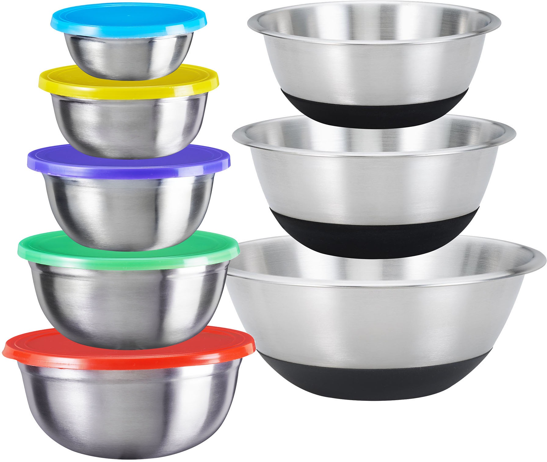 KING Schüssel, bunt, Schüsseln, 3 Rührschüsseln, 5 Aufbewahrungsschüsseln inkl. Deckel