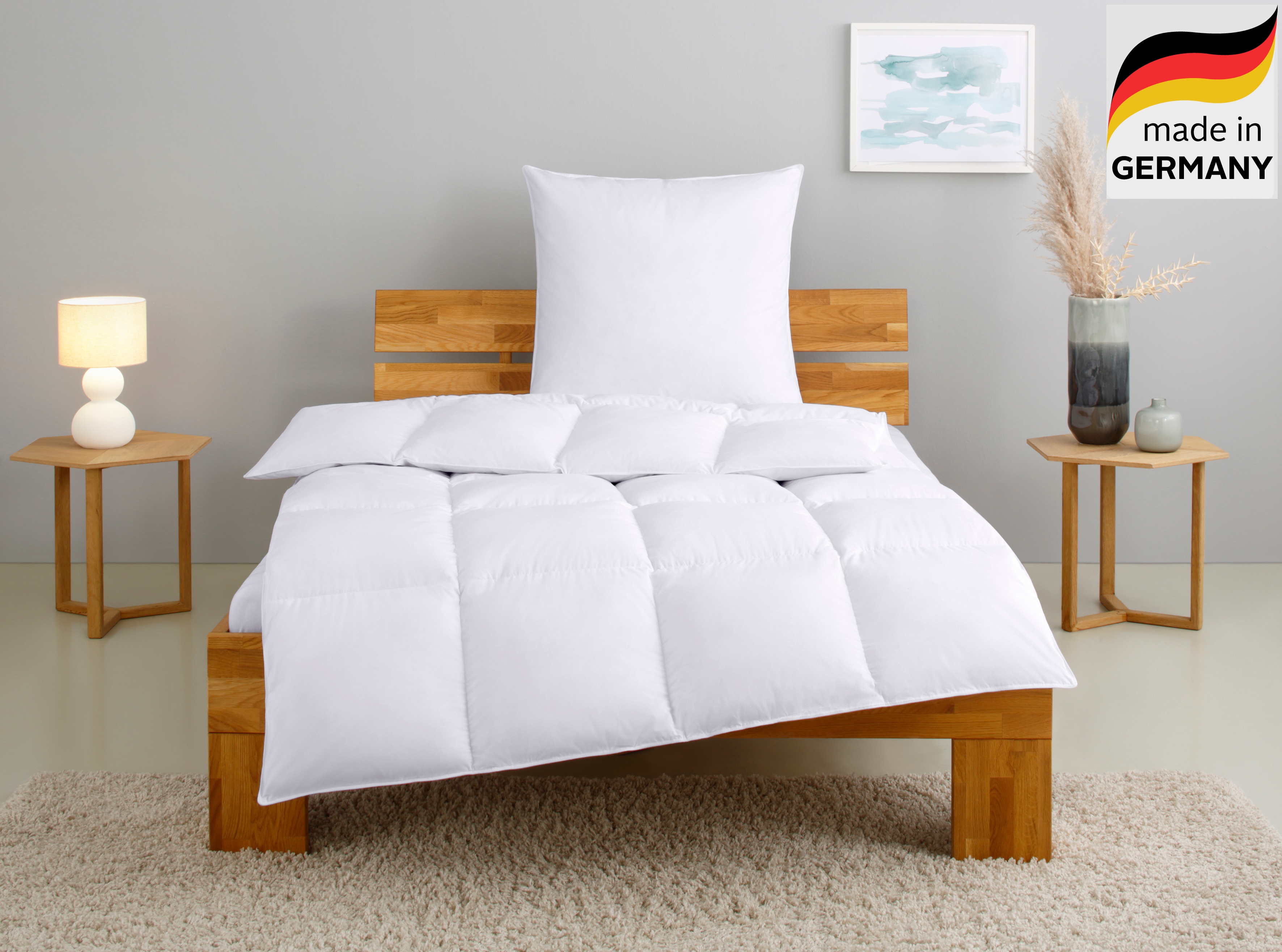 OTTO home "RINA, Bettdecke in 135x200 & 155x220 cm, 2-tlg." Set mit Kissen 40x80 cm, 80x80 cm für Herbst, Winter, Made in Germany