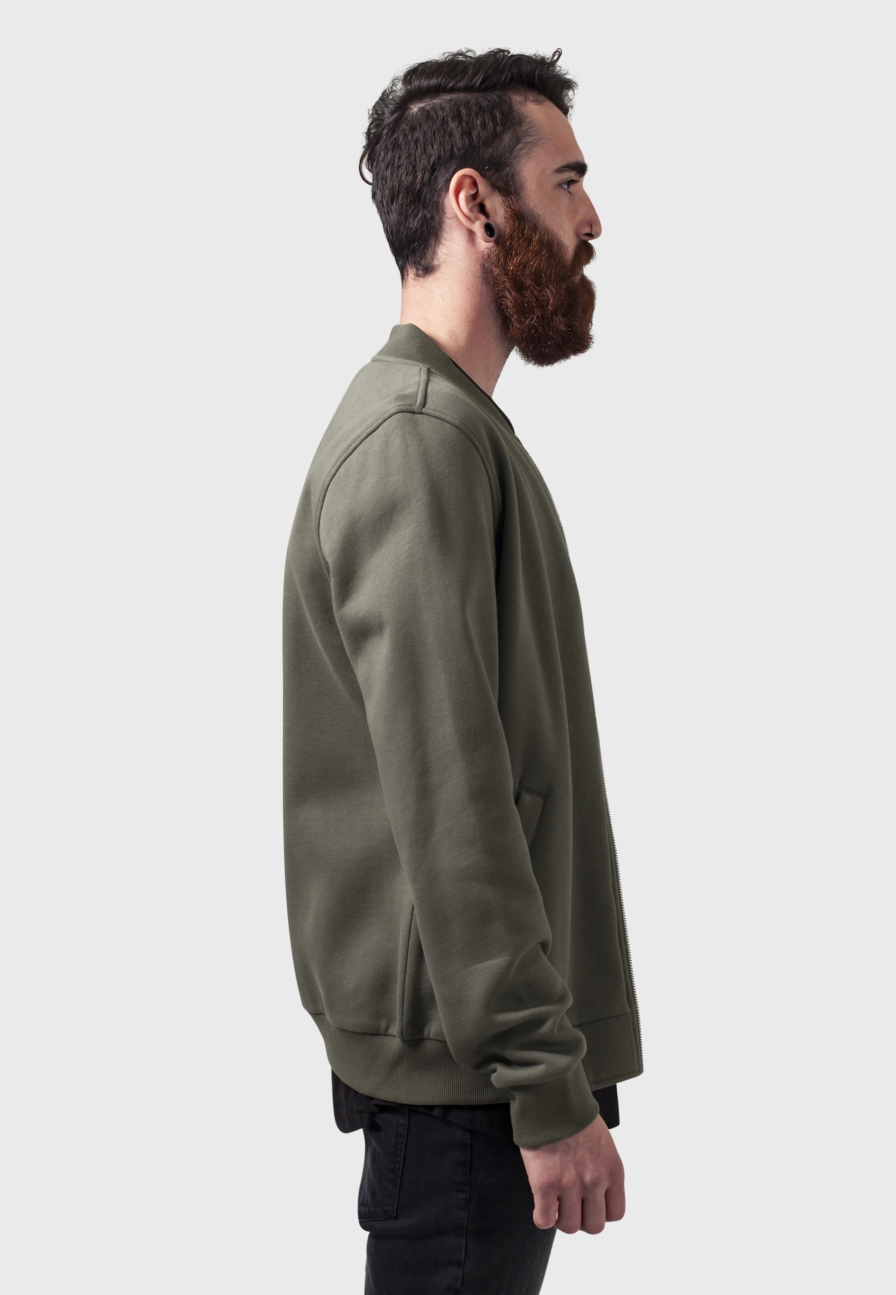 URBAN CLASSICS Anorak »Urban Classics Herren Sweat Bomber Jacket« 1 Stk. tlg. ohne Kapuze
