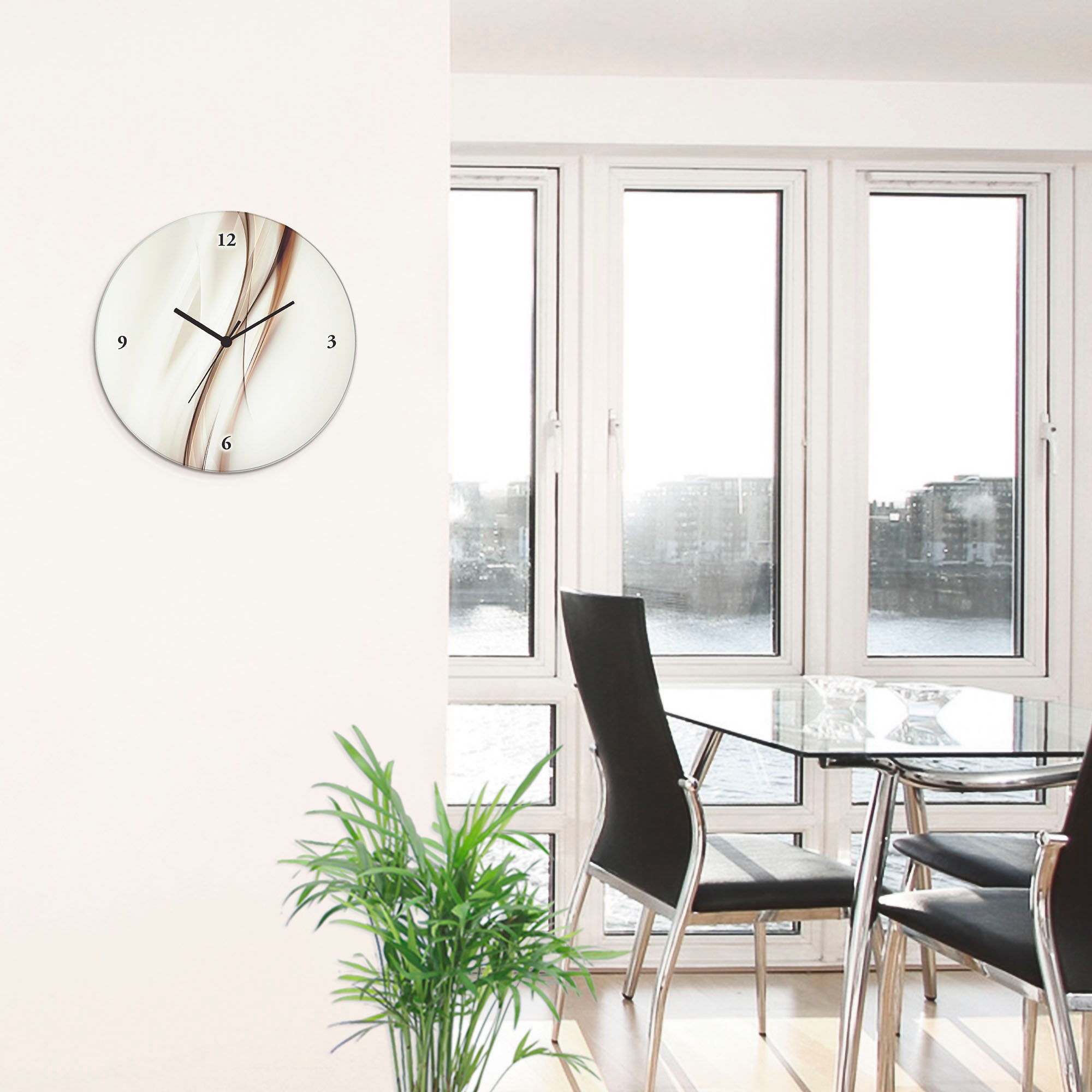 Wanduhr ARTLAND "Braun Abstrakt", braun, T:1,8cm, Wanduhren, Wanduhr, wahlweise mit Quarz- oder Funkuhrwerk, lautlos ohne Tickgeräusche 2