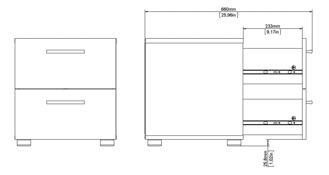 INOSIGN Nachtkommode »Pepe, Nachttisch, Nachtschrank, Beistelltisch,« mit 2 Schubläden, Breite 40, Höhe 42 cm