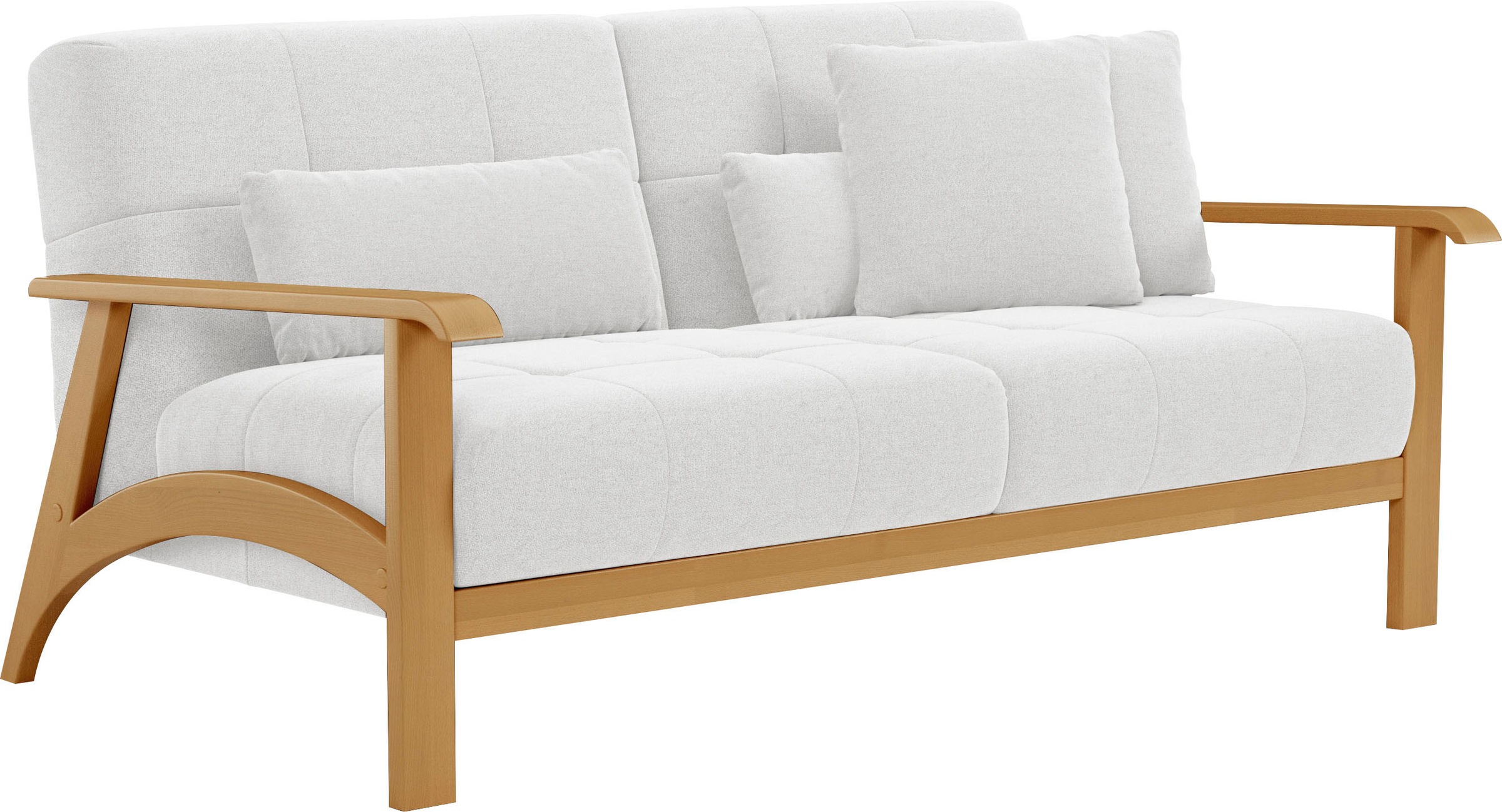sit&more 2,5-Sitzer »Billund«, Armlehnen aus eichefarbigem Buchenholz, verschiedene Bezüge und Farben