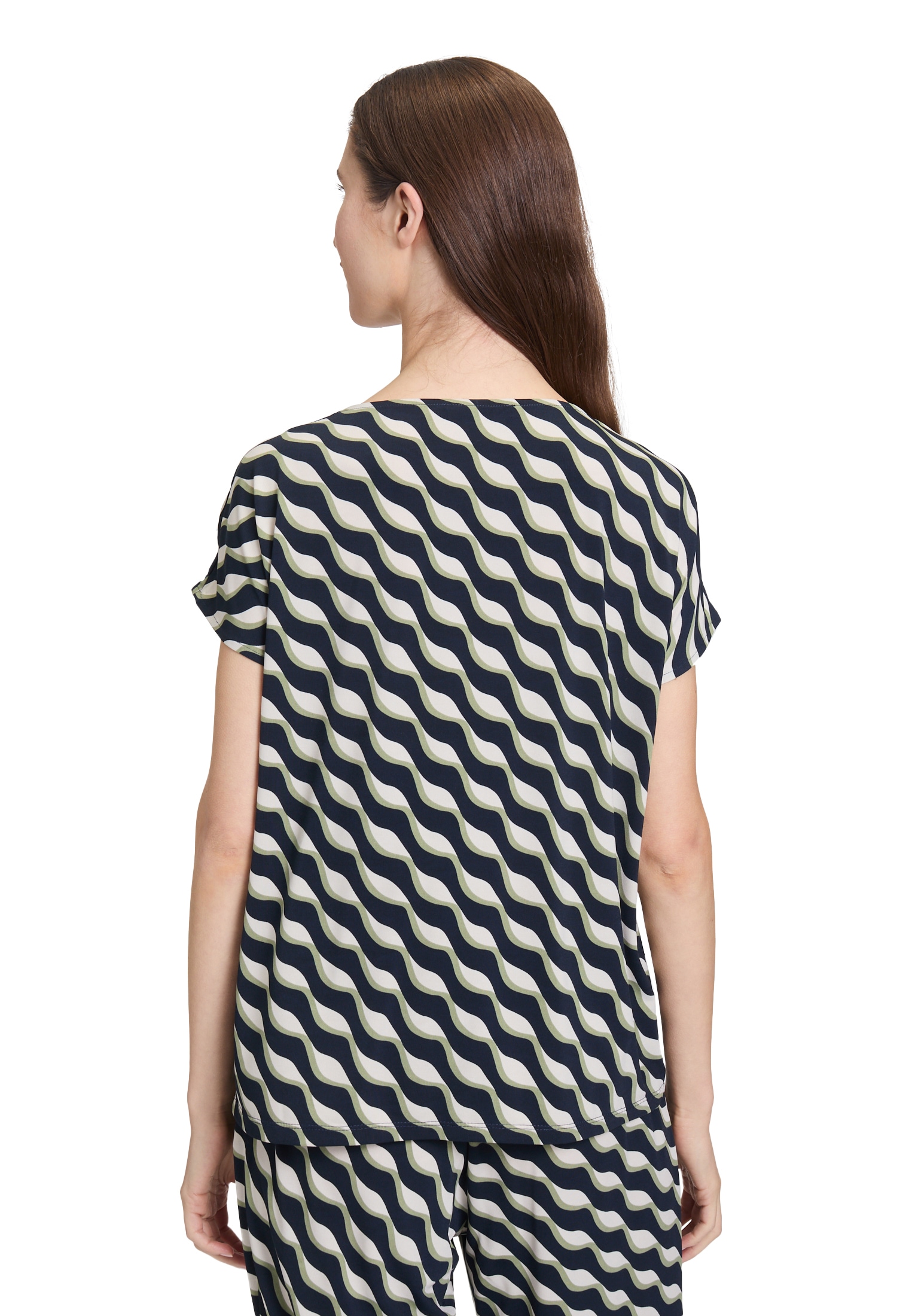 Betty Barclay Kurzarmshirt »Betty Barclay Printshirt mit Wasserfallausschnitt«, (1 tlg.)