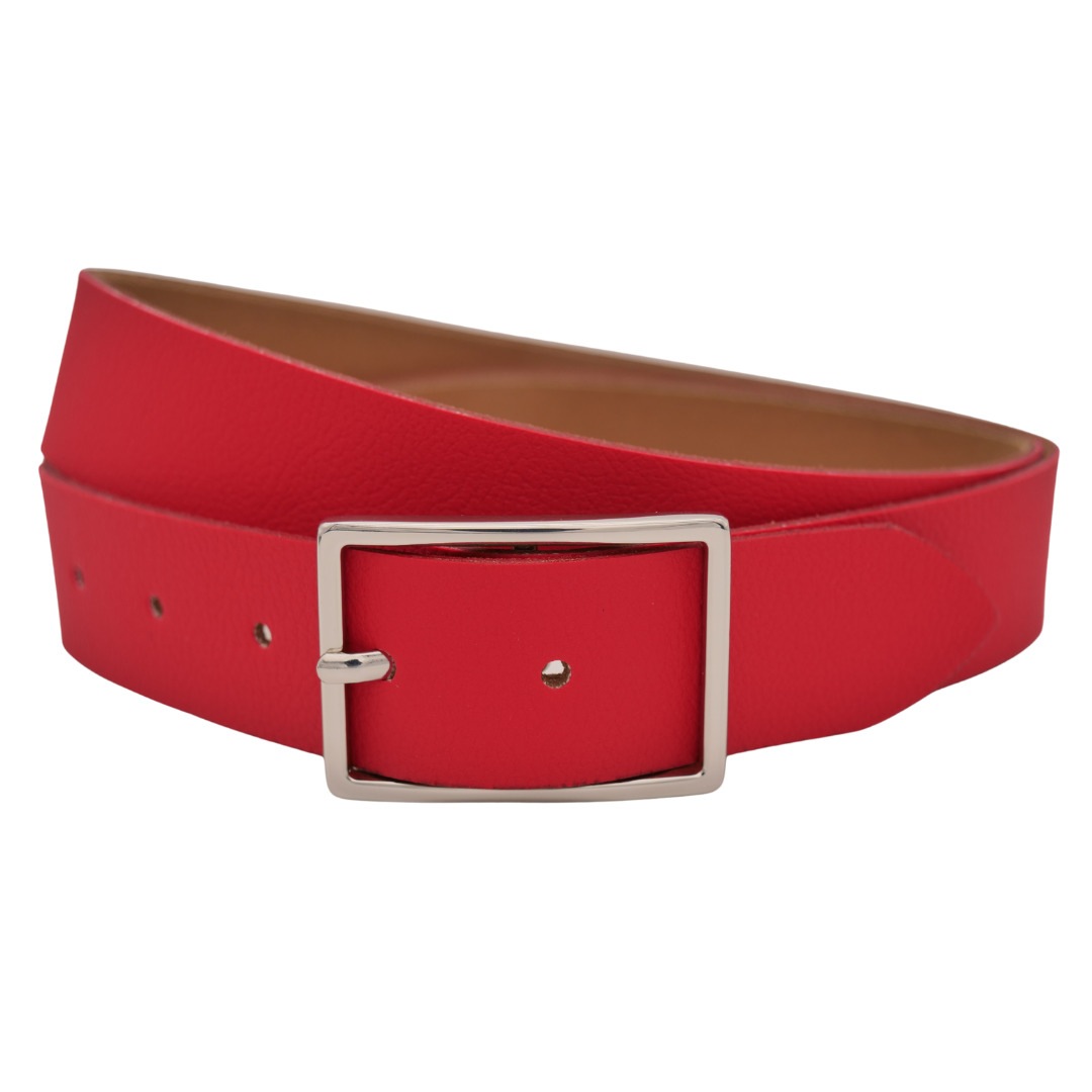 Ledergürtel ANNAMATONI "AnnaMatoni Ledergürtel Lu Ledergürtel Lu", Damen, Gr. TW110 - 125cm Gesamtlänge, rot (rot 350), 100% Leder, Gürtel Ledergürtel