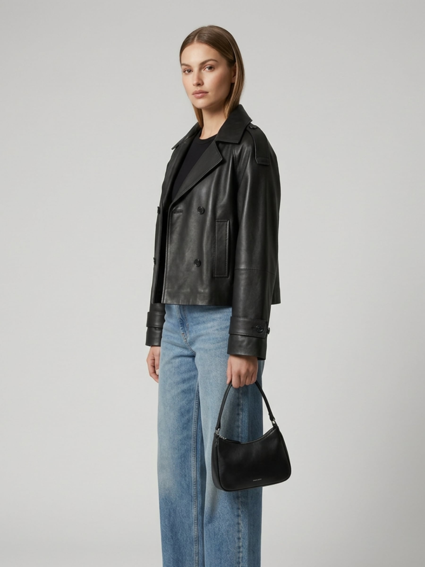 RICANO Lederjacke »Trenchcoat Jacke Yvette« ohne Kapuze Handgefertigt aus echtem Leder