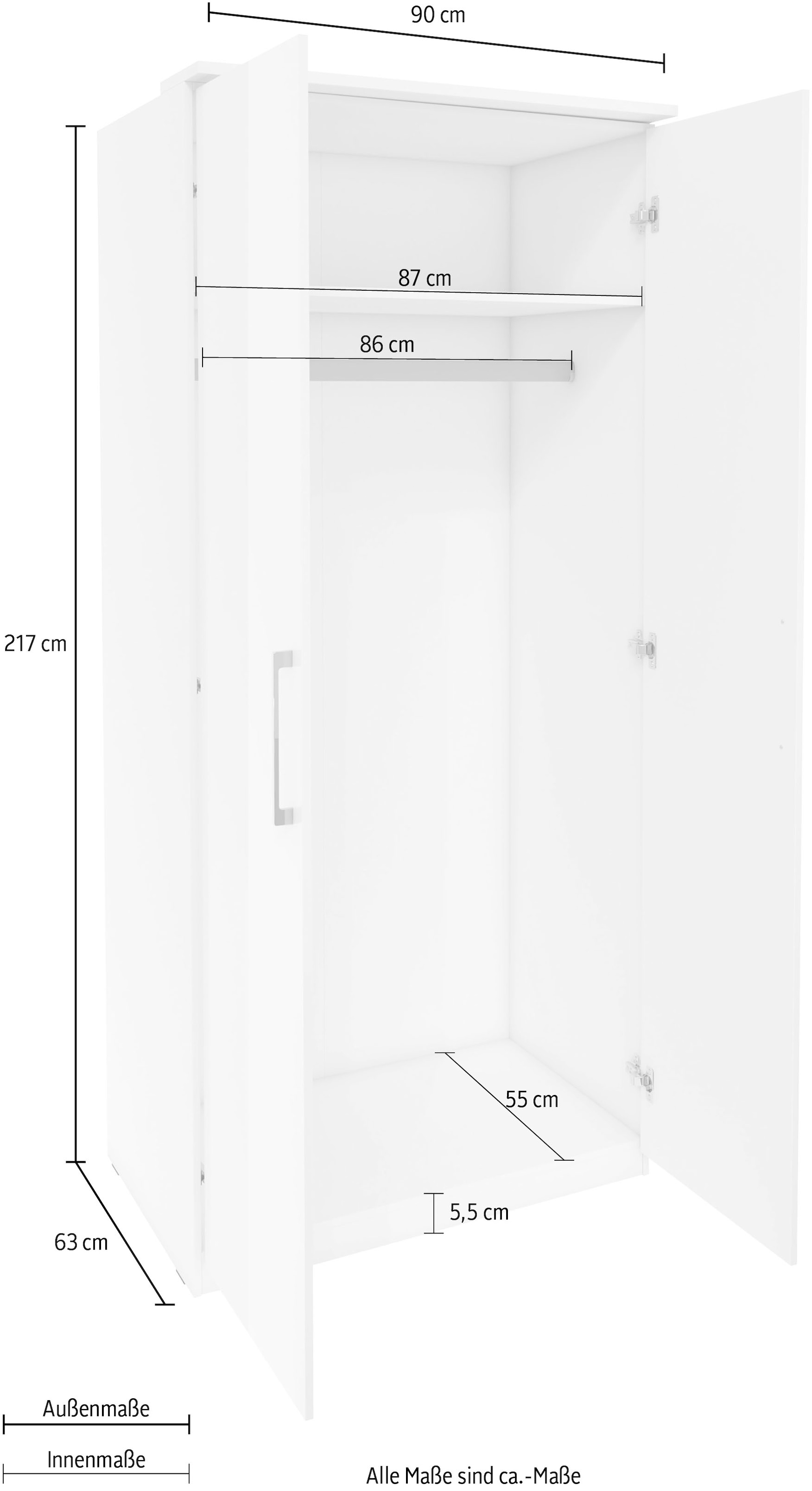 Helvetia Kleiderschrank »Optima«, Höhe ca. 217