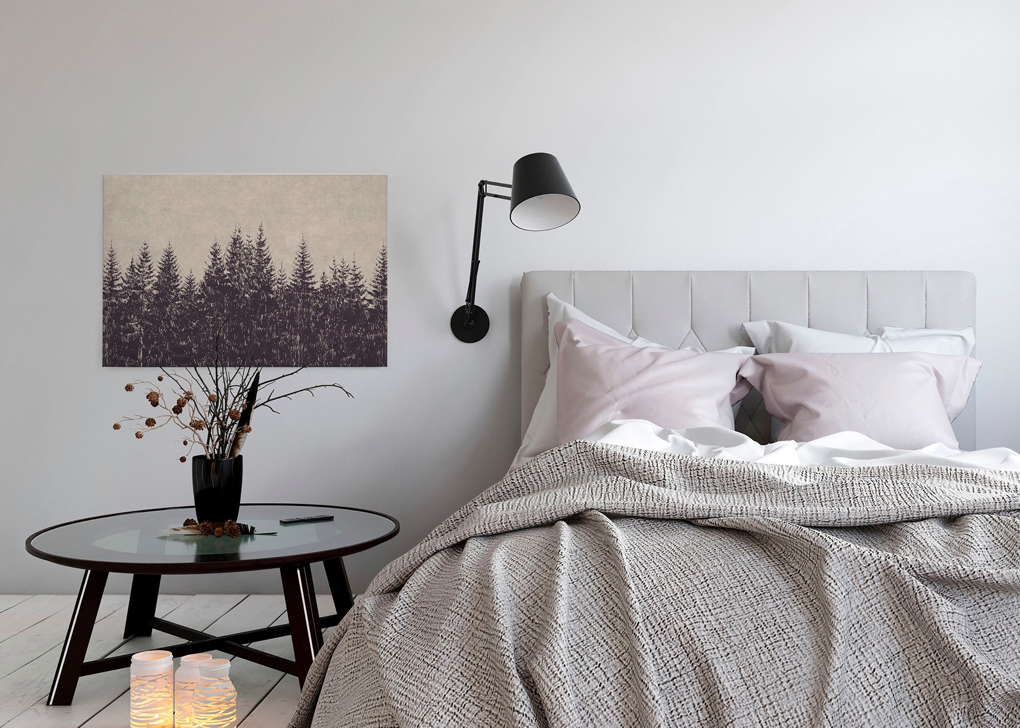 A.S. Création Leinwandbild »black forest«, Kunst-Wald-Kinder, (1 St.), Wald Bild Keilrahmen Leinwand-Bild Wohnzimmer modern Wandbild Kinder
