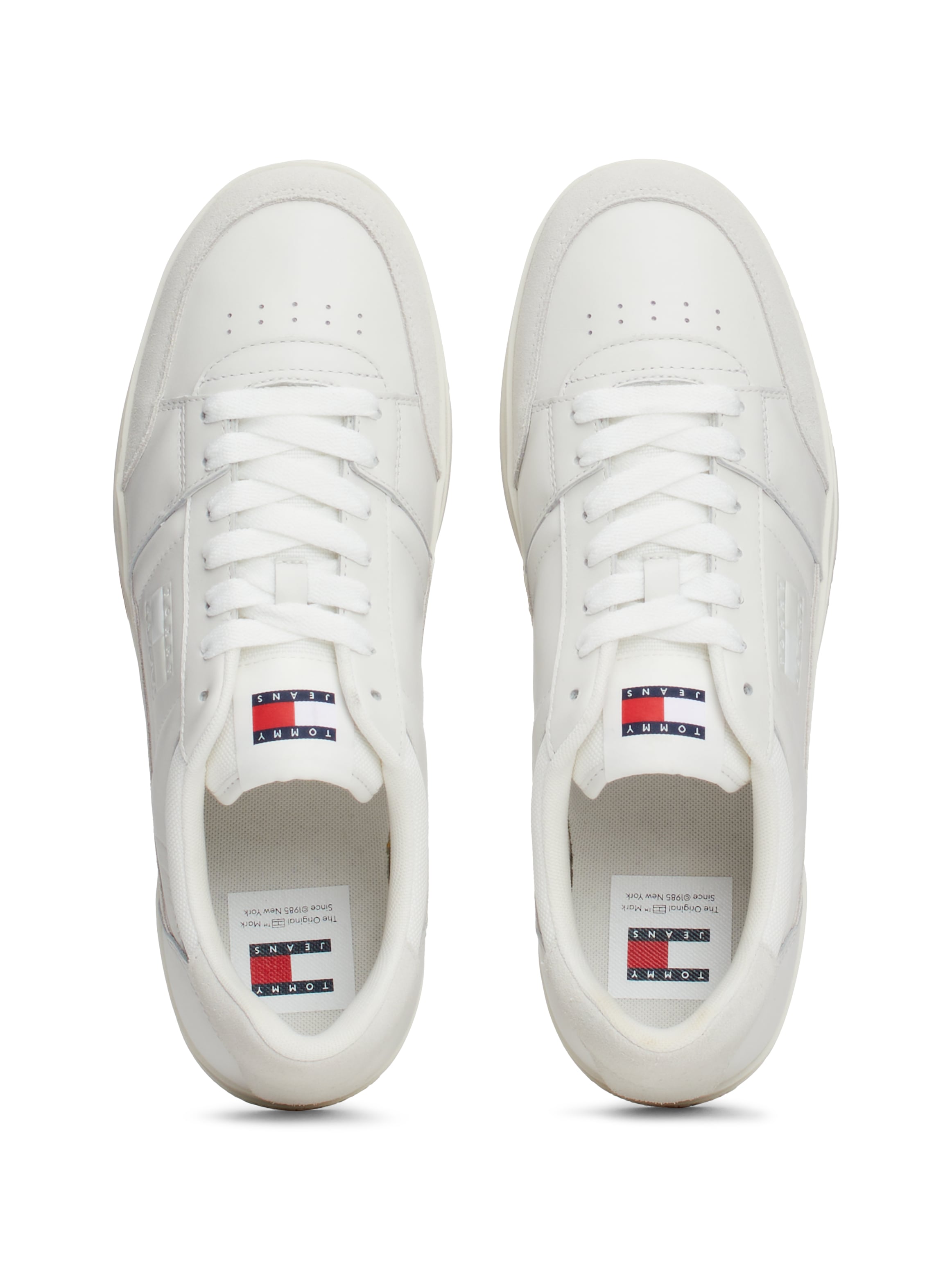 Tommy Jeans Plateausneaker »THE GREENWICH MIX MEDIA«, Freitzeitschuh, Schnürschuh, Halbschuh mit Logoflagge