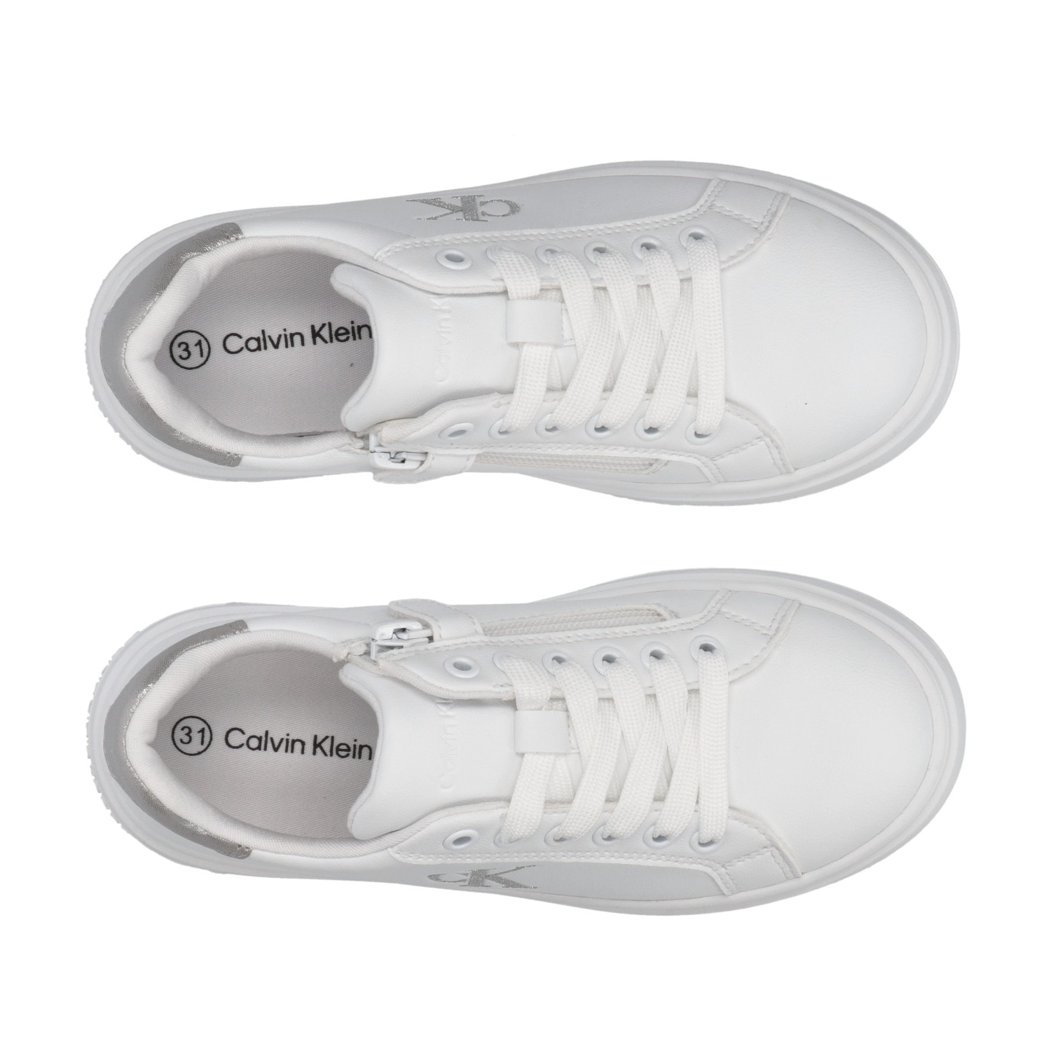 Calvin Klein Jeans Sneaker, mit Reißverschluss, Plateausneaker, Schnürschuh mit Metallic Einsatz