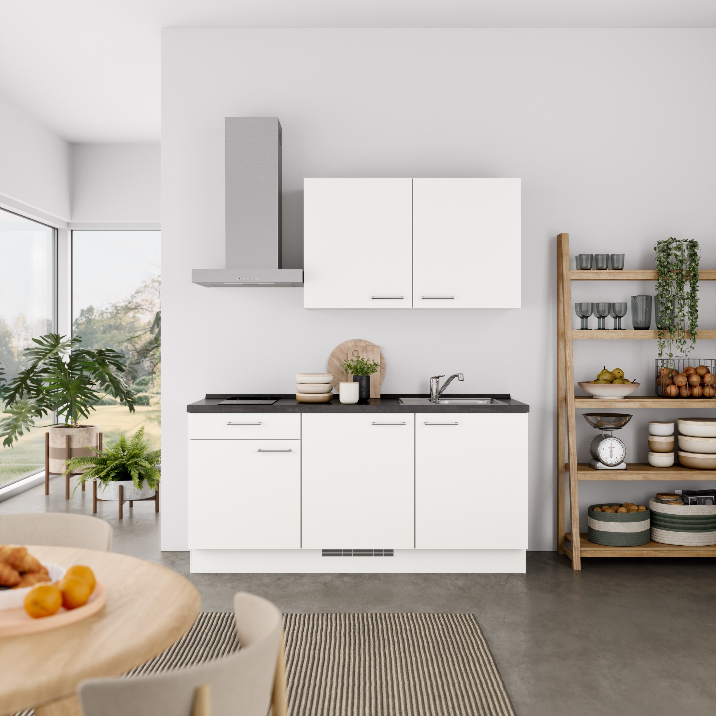 nobilia® Küchenzeile »"Laser I",Ausrichtung wählbar, Breite 180 cm« vormontiert, wahlw. mit unterschiedlichen E-Geräten-Sets