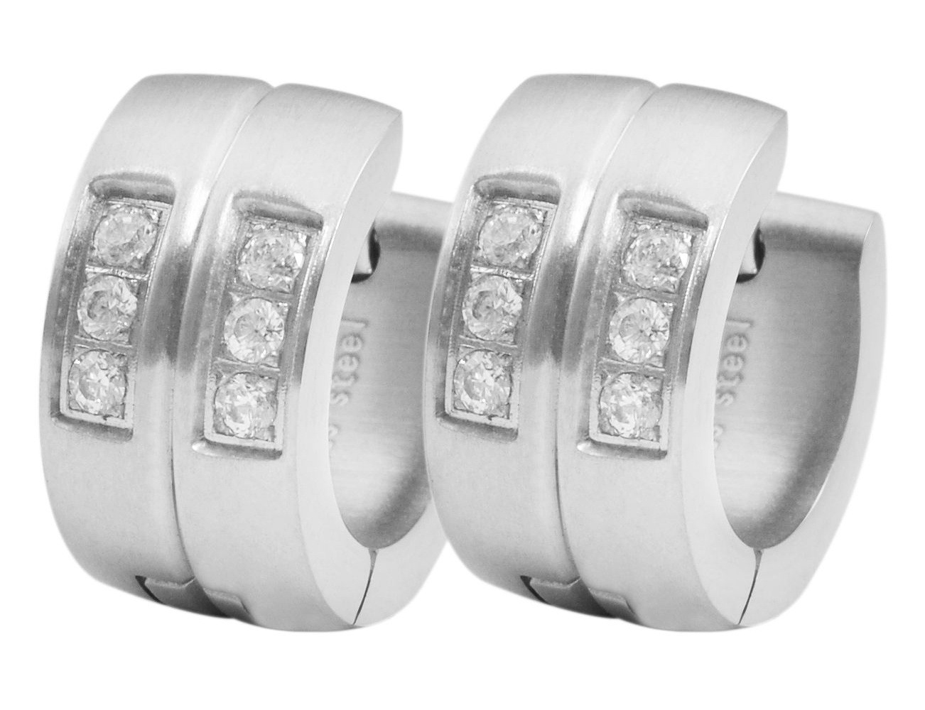 Adelia´s Klappcreolen "Damen Ohrringe – Klappcreole aus Edelstahl mit Stras günstig online kaufen