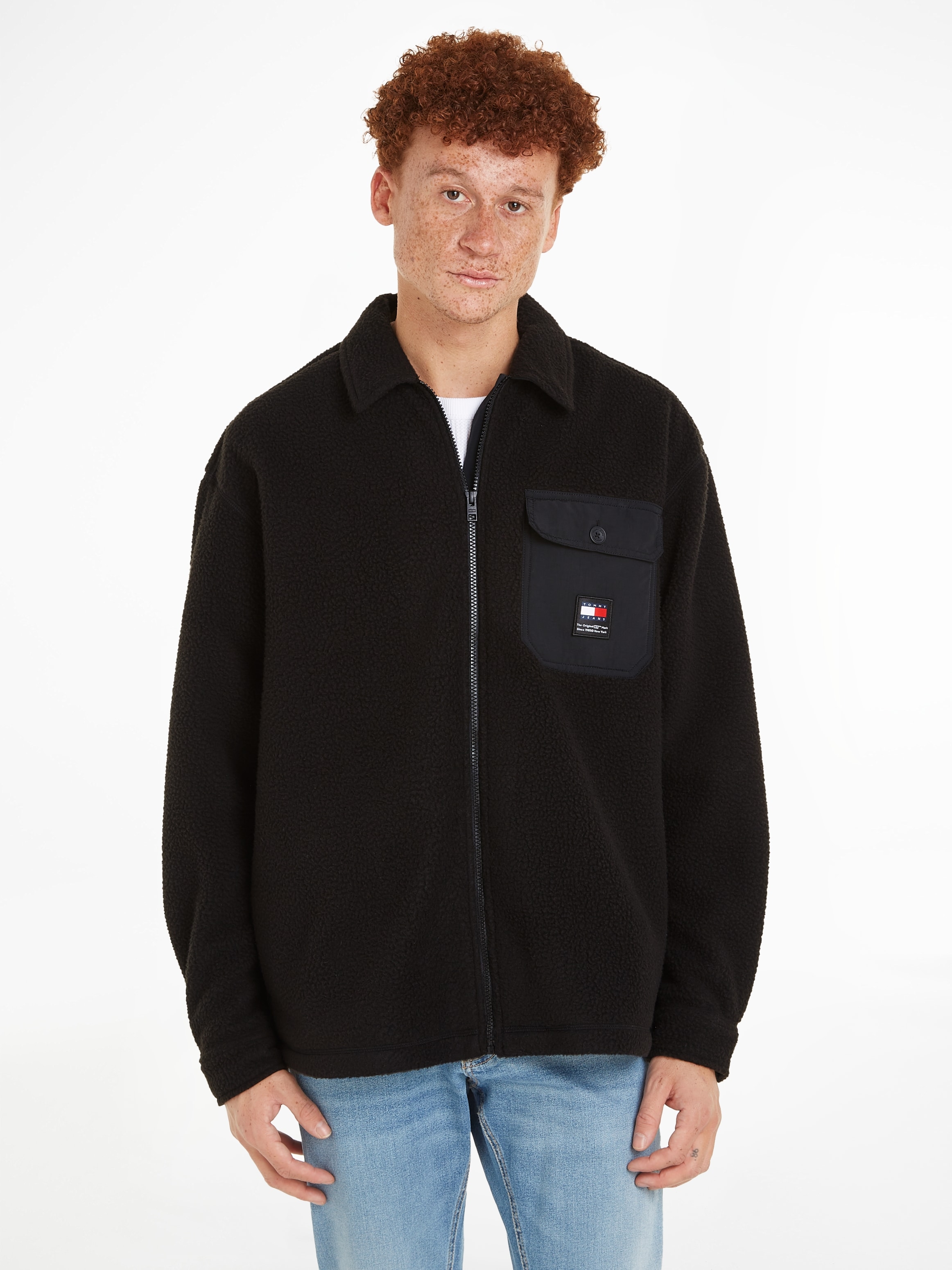 Tommy Jeans Fleecehemd "TJM SOLID TEDDY OVERSHIRT", mit Brusttasche günstig online kaufen