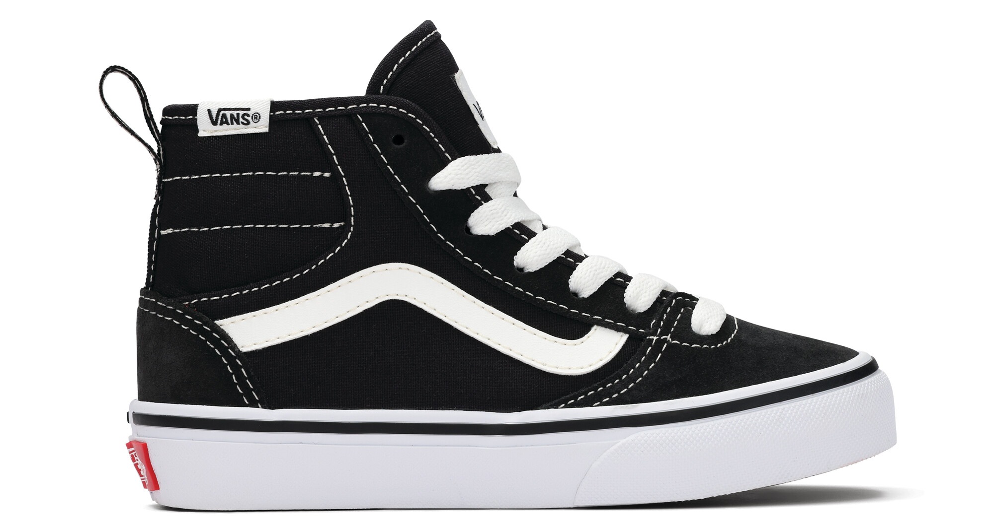 Sneaker VANS "Ashwood Hi Decon", Kinder, Gr. 27, schwarz, weiß, Textil, Schuhe Sneaker
