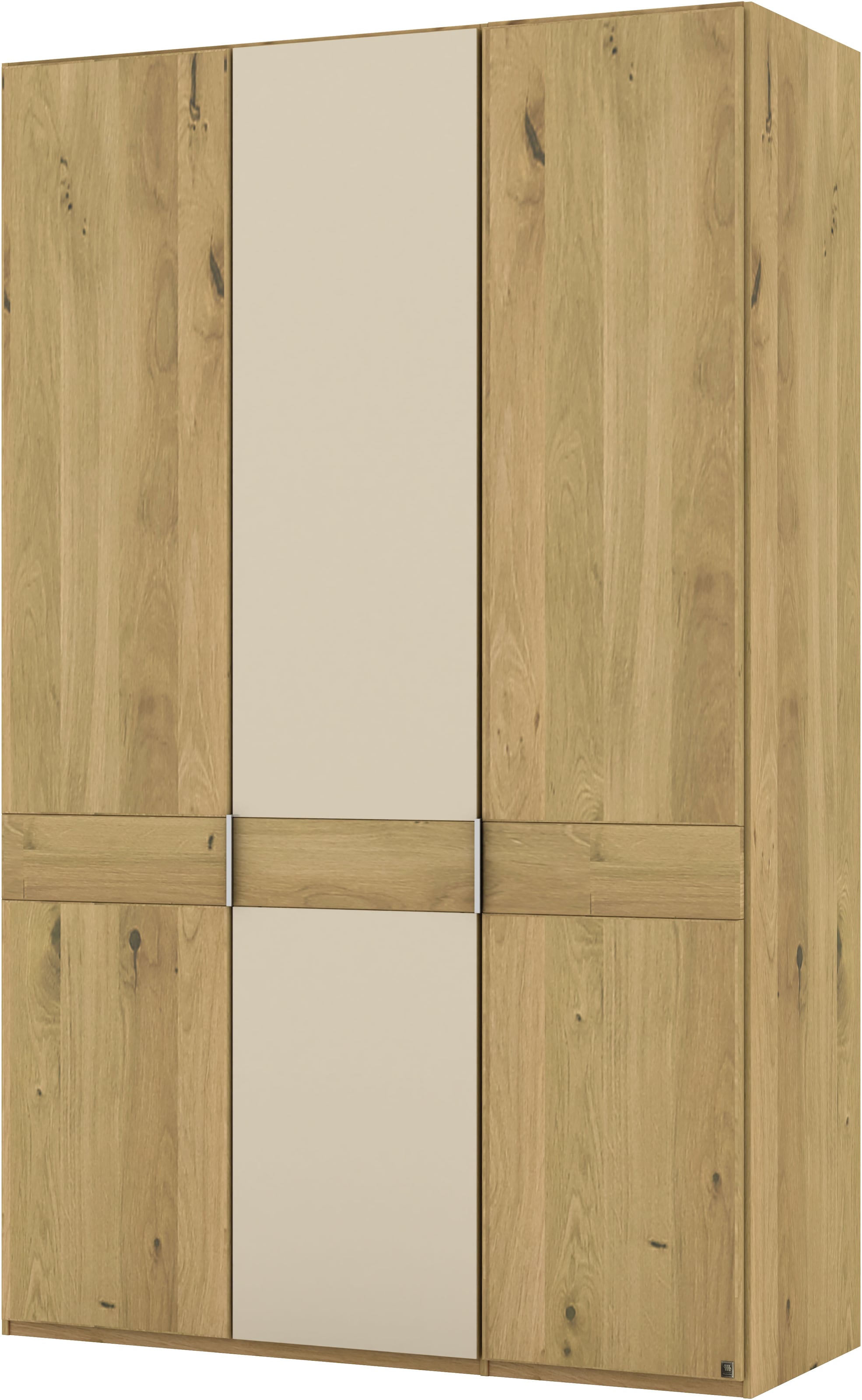 Musterring Drehtürenschrank »Savona, Kleiderschrank, Schrank, Garderobe, teilmassiv Eiche«, (mit Türdämpfern, mit Spiegel oder Glas, extra Böden, MADE IN GERMANY), Türen in Bianco-Eiche massiv, Spiegel-/Glastüren, verschiedene Größen