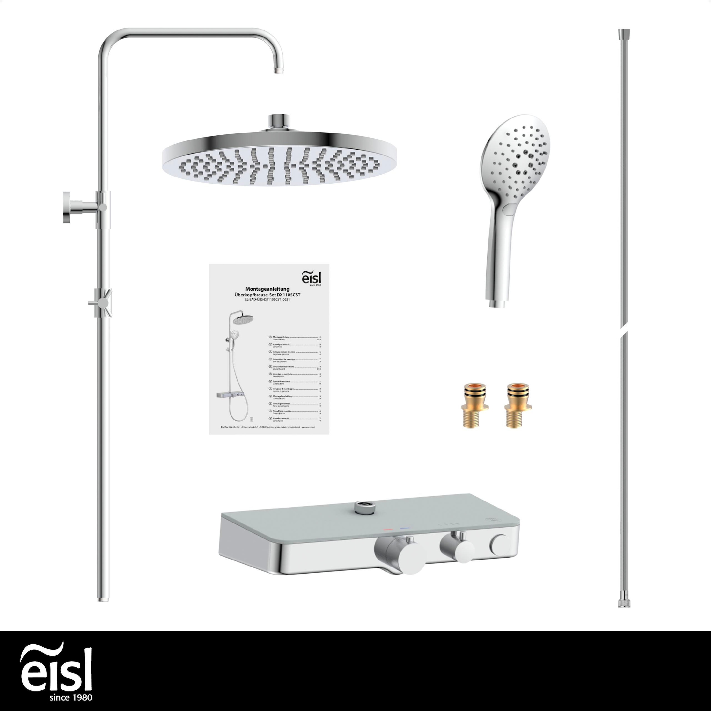 Eisl Duschset Futura Wellness Duschsystem mit Thermostat Glasablage Chrom G günstig online kaufen