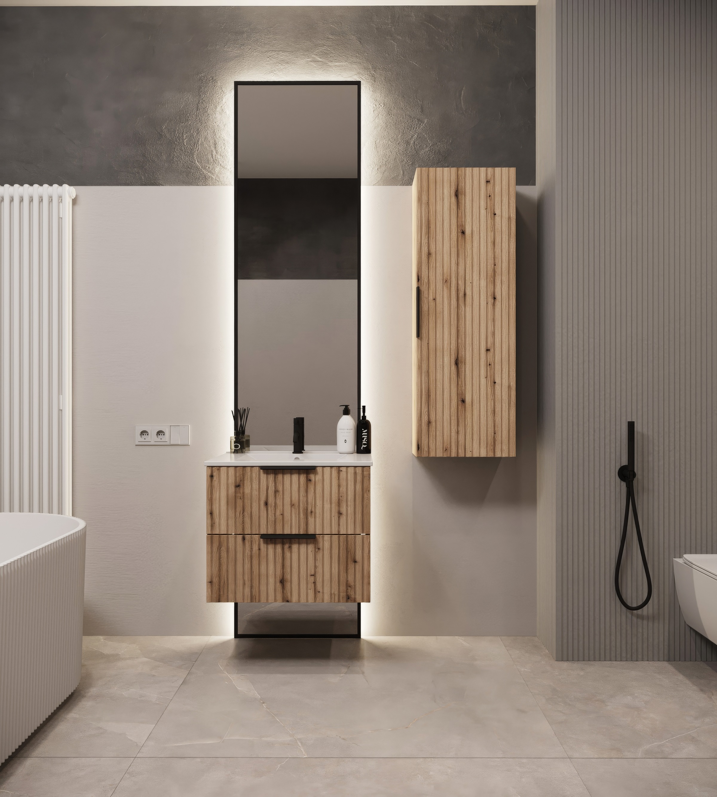 welltime Waschtisch "TIBU mit Waschbecken. 2 Schubladen. 2 Breiten (60/80cm günstig online kaufen