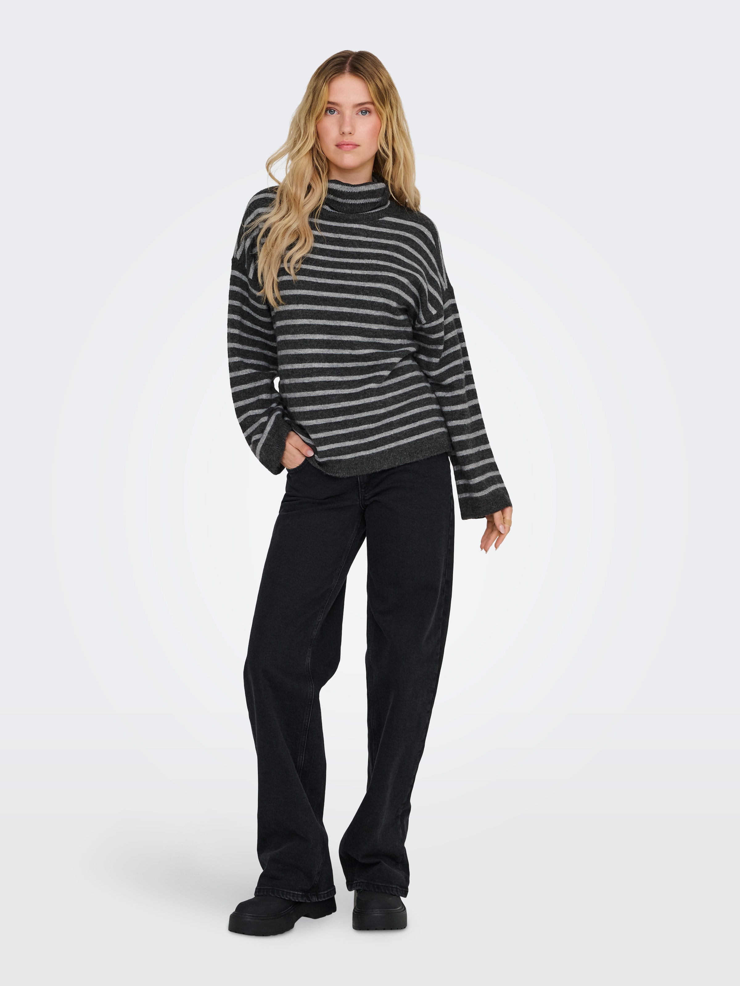 ONLY Rollkragenpullover »ONLTALIO LS STRIPE ROLLNECK BF KNT«