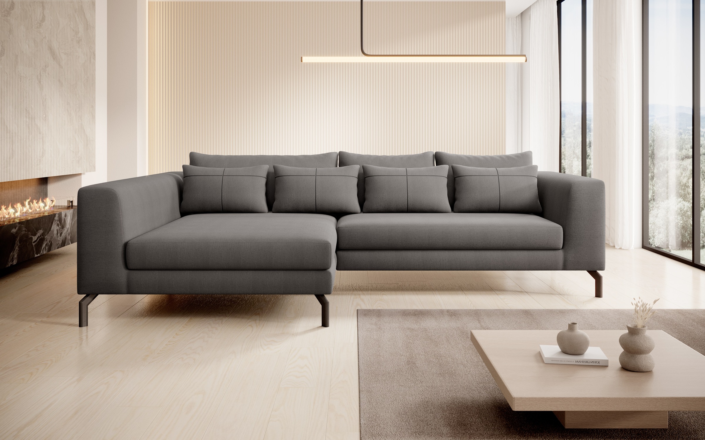 Home affaire Ecksofa "Cross, mit softem Sitz, L-Form, wendbare Zierkissen, günstig online kaufen