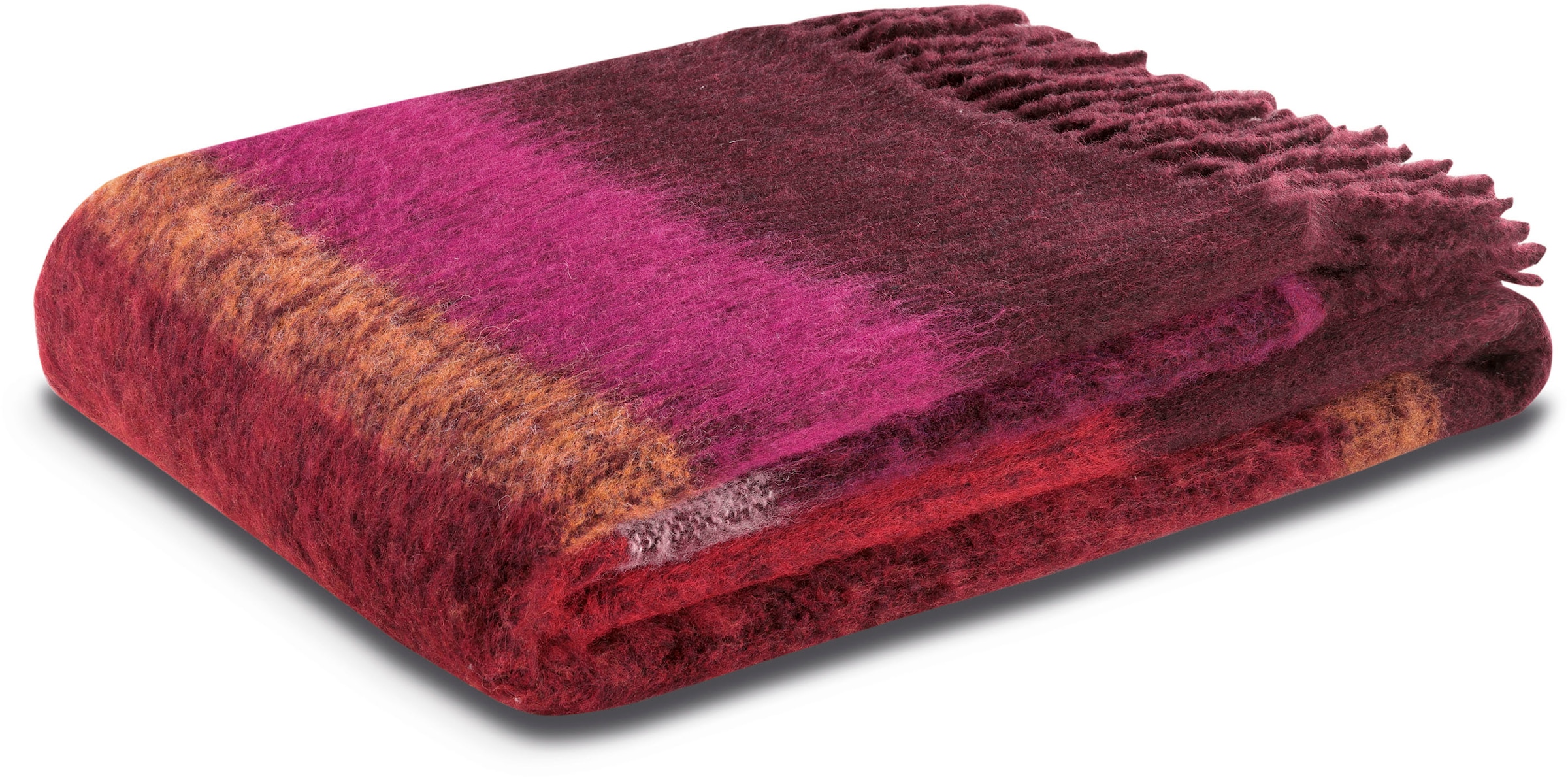 Biederlack Plaid "Flausch Look mit hochwertigen Fransen" Flausch-Optik günstig online kaufen