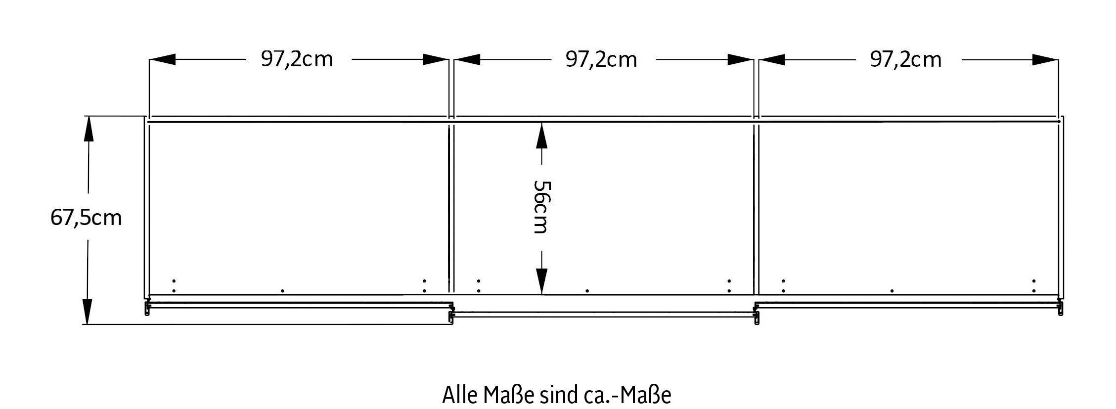STAUD Schwebetürenschrank »Sinfonie Plus, edles Design in hochwertiger Qualität, Made in Germany«, Mit Spiegeltüre und vier verschiedenen Ausstattungsvarianten