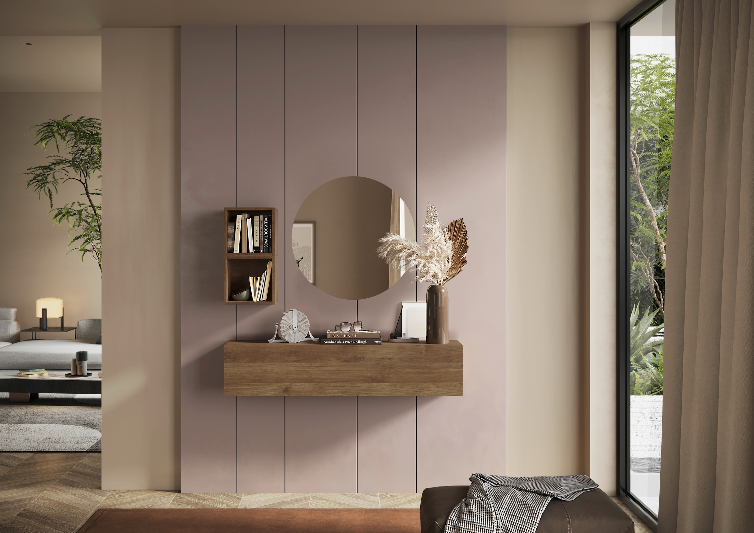 INOSIGN Garderoben-Set »INFINITY, 3tlg. Breite 138 cm, Höhe variabel, moderne Garderobe«, (Spar-Set, 3 St.), (Hängeschrank, Würfelregal 2er Set, Spiegel) ideal für Diele, Flur