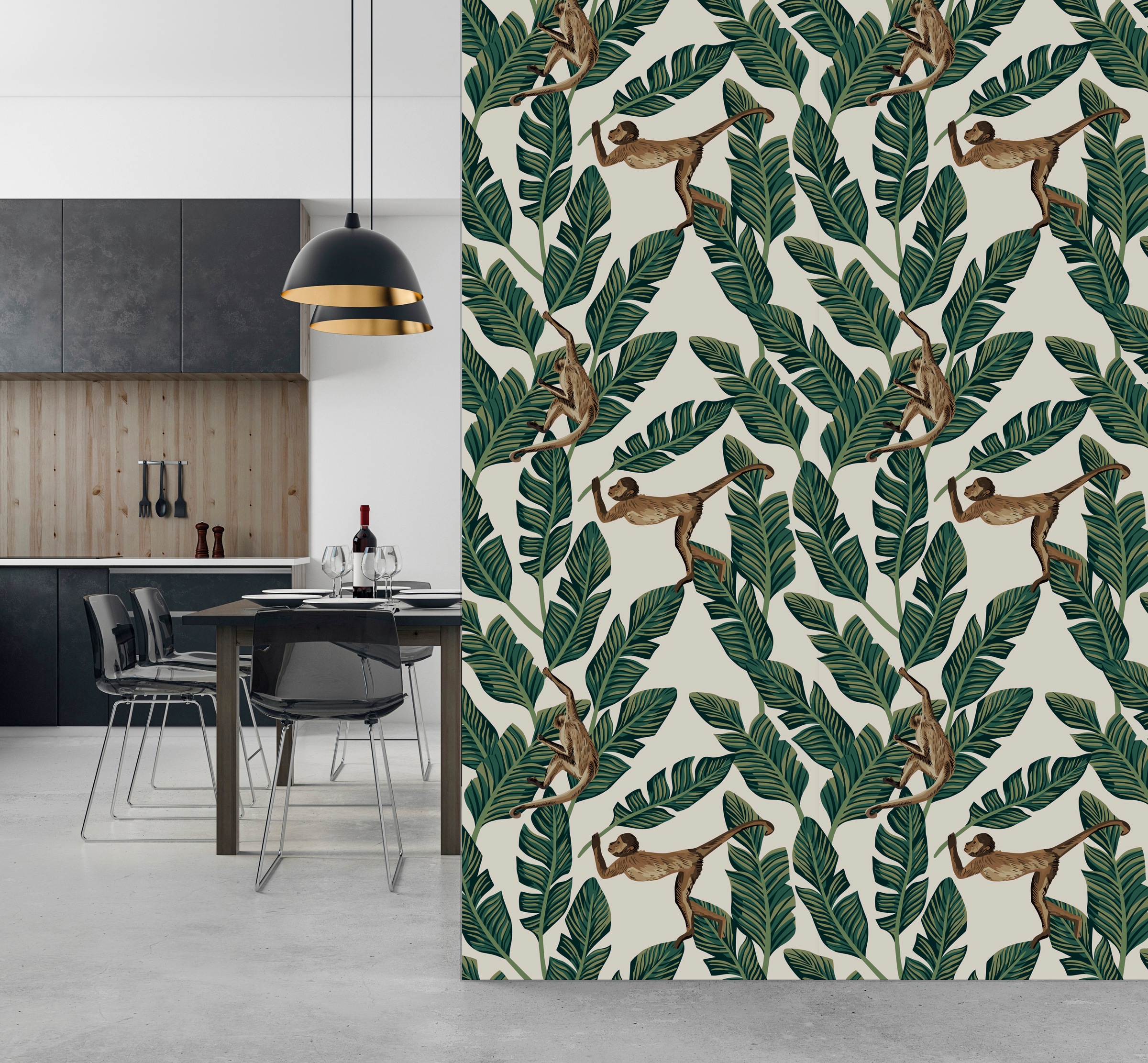 queence Vinyltapete »Enisa«, bedruckt-Motiv-botanisch-floral-gemustert-natürlich, 90x250cm, selbstklebend, kinderleichte Anbringung, Sticker