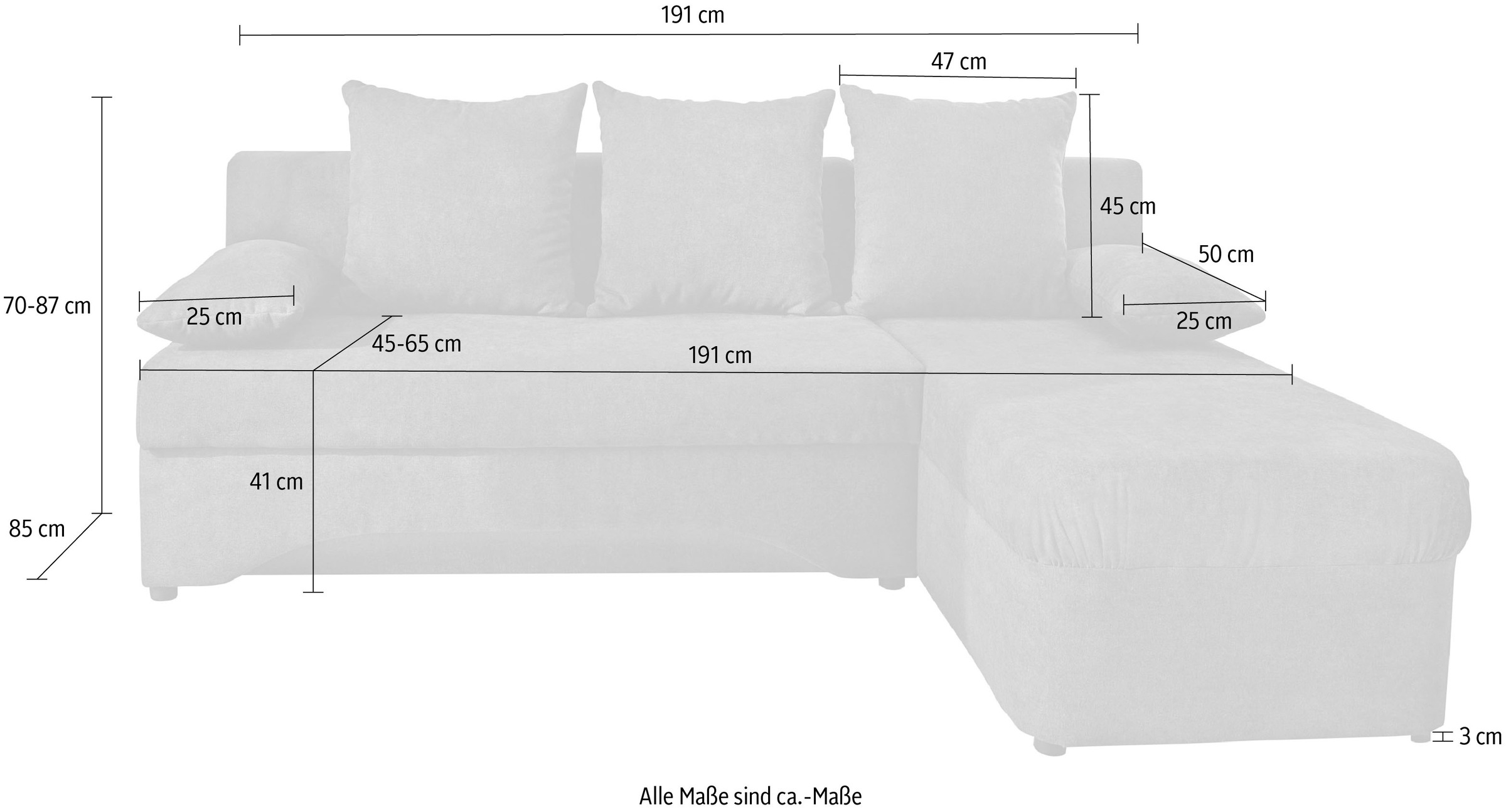 Jockenhöfer Gruppe Ecksofa »Starlight, mit dimmbarer LED-Beleuchtung«, Gästebettfunktion; Stauraum/Bettkasten, mit Kissen