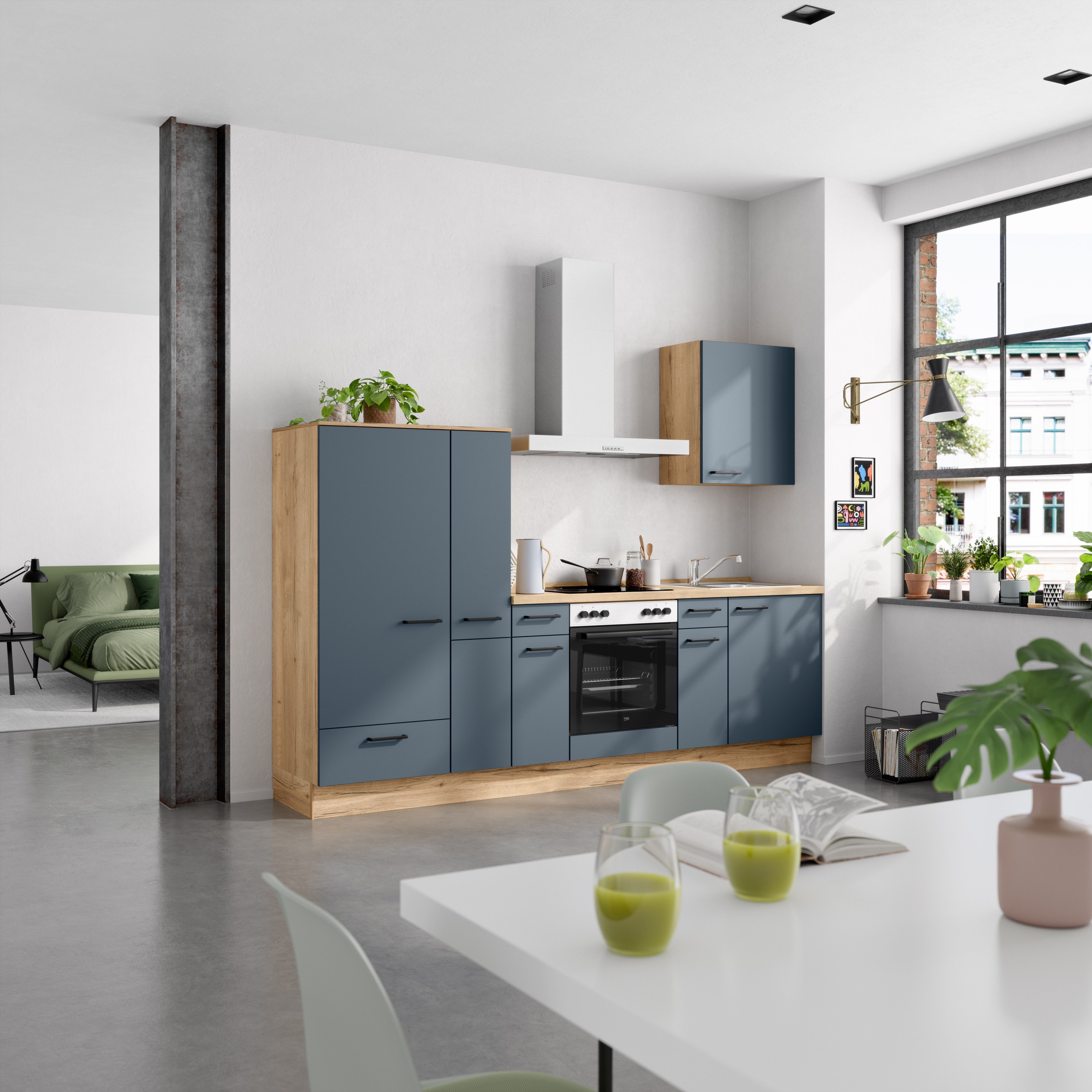 nobilia® Küchenzeile »"Easytouch I"«, vormontiert, Ausrichtung wählbar, Breite 270 cm, wahlw. mit E-Geräten