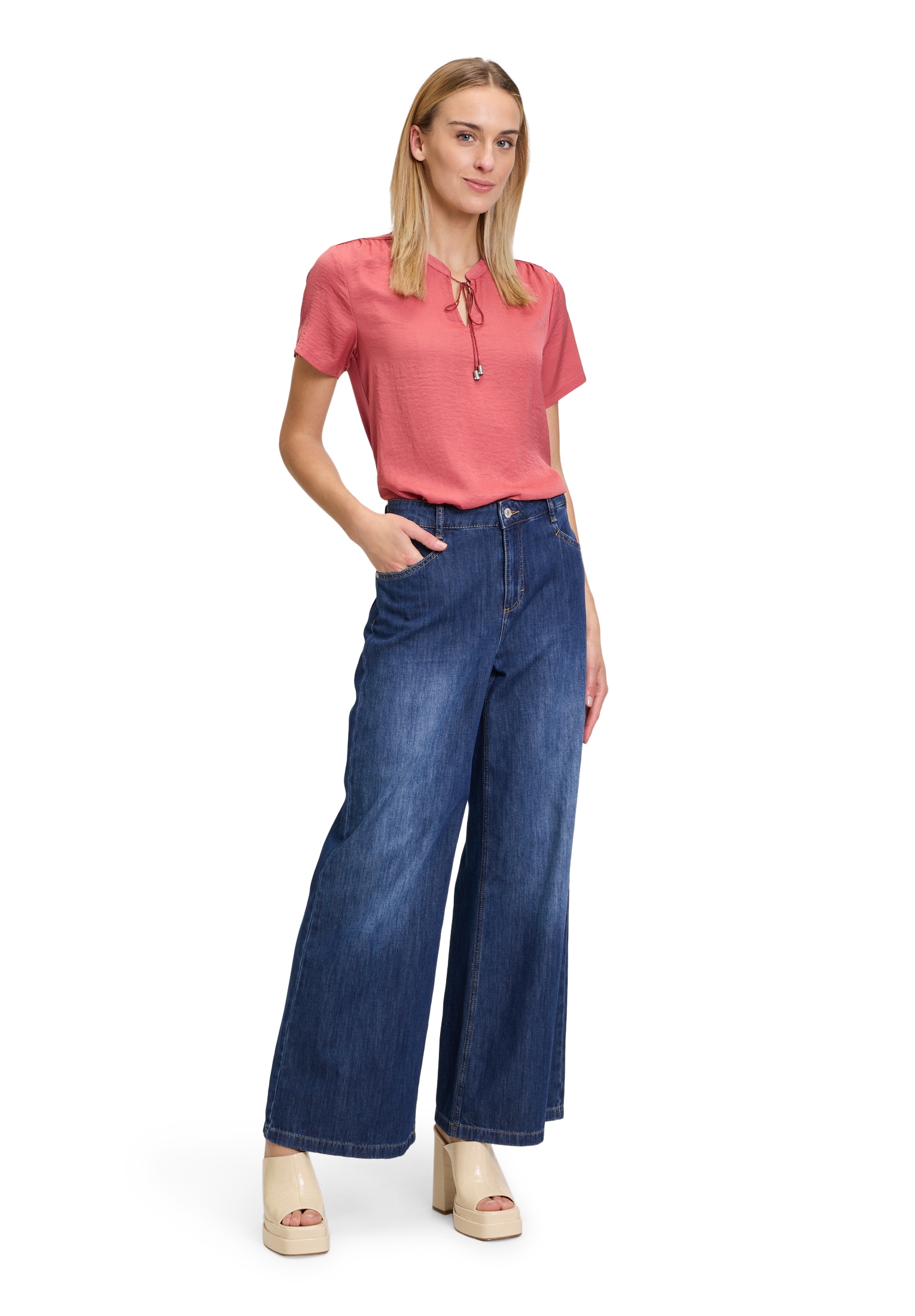 Cartoon Kurzarmshirt »Cartoon Damen Blusenshirt kurzarm«, (1 tlg.), Materialmix